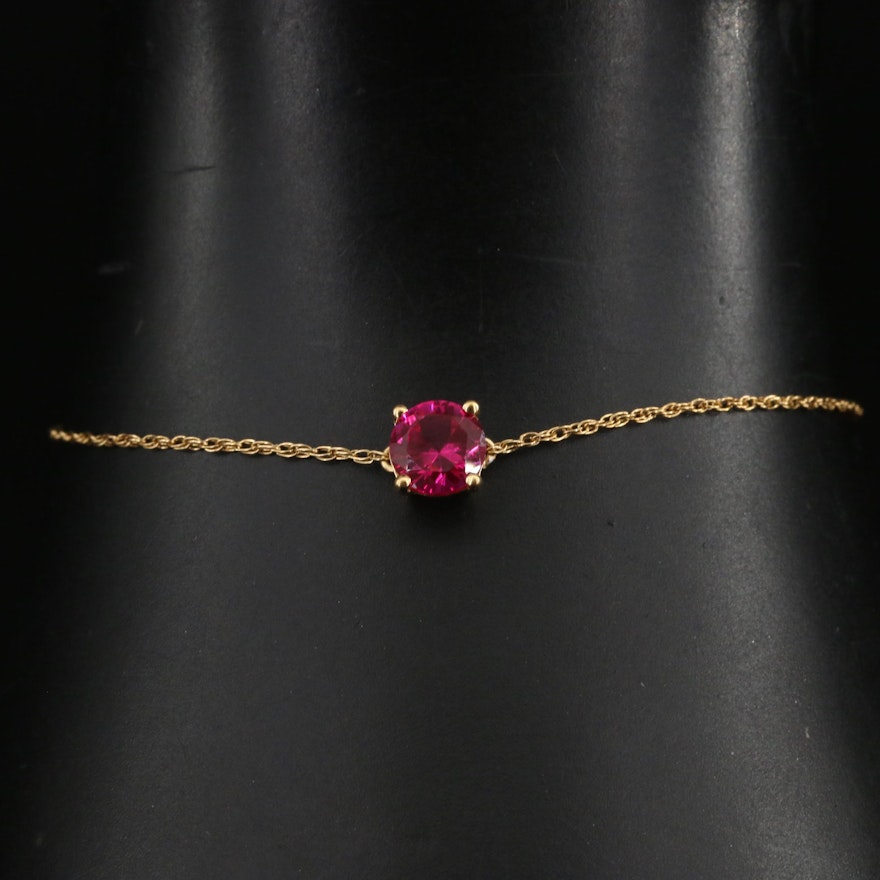 Sterling Ruby Bracelet with 10K Accent