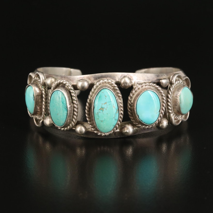 Southwestern Sterling Turquoise Cuff