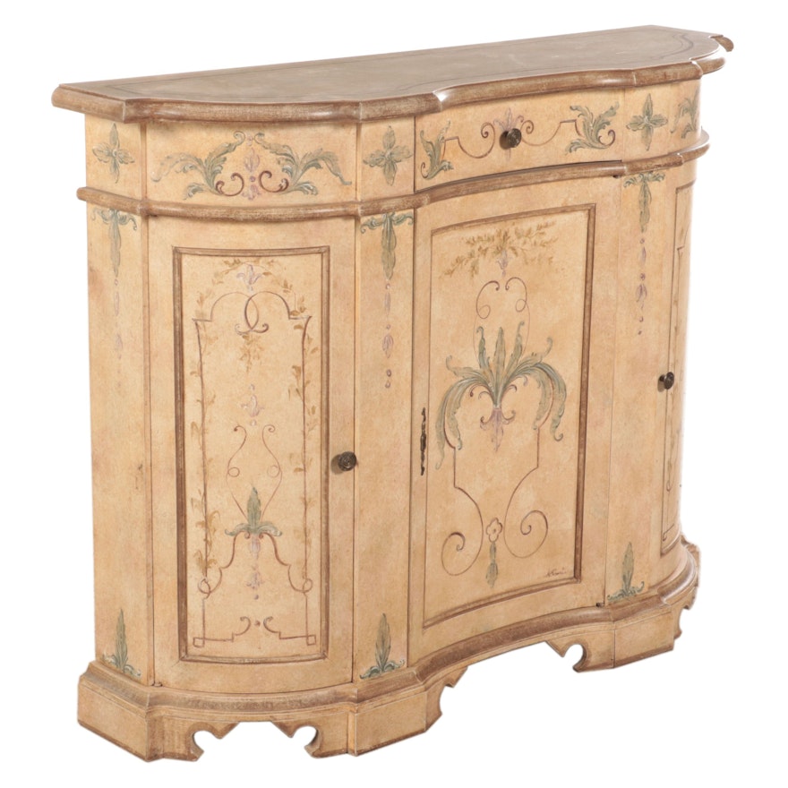 Decorative Crafts Inc. Italian Venetian Style Paint-Decorated Side Cabinet