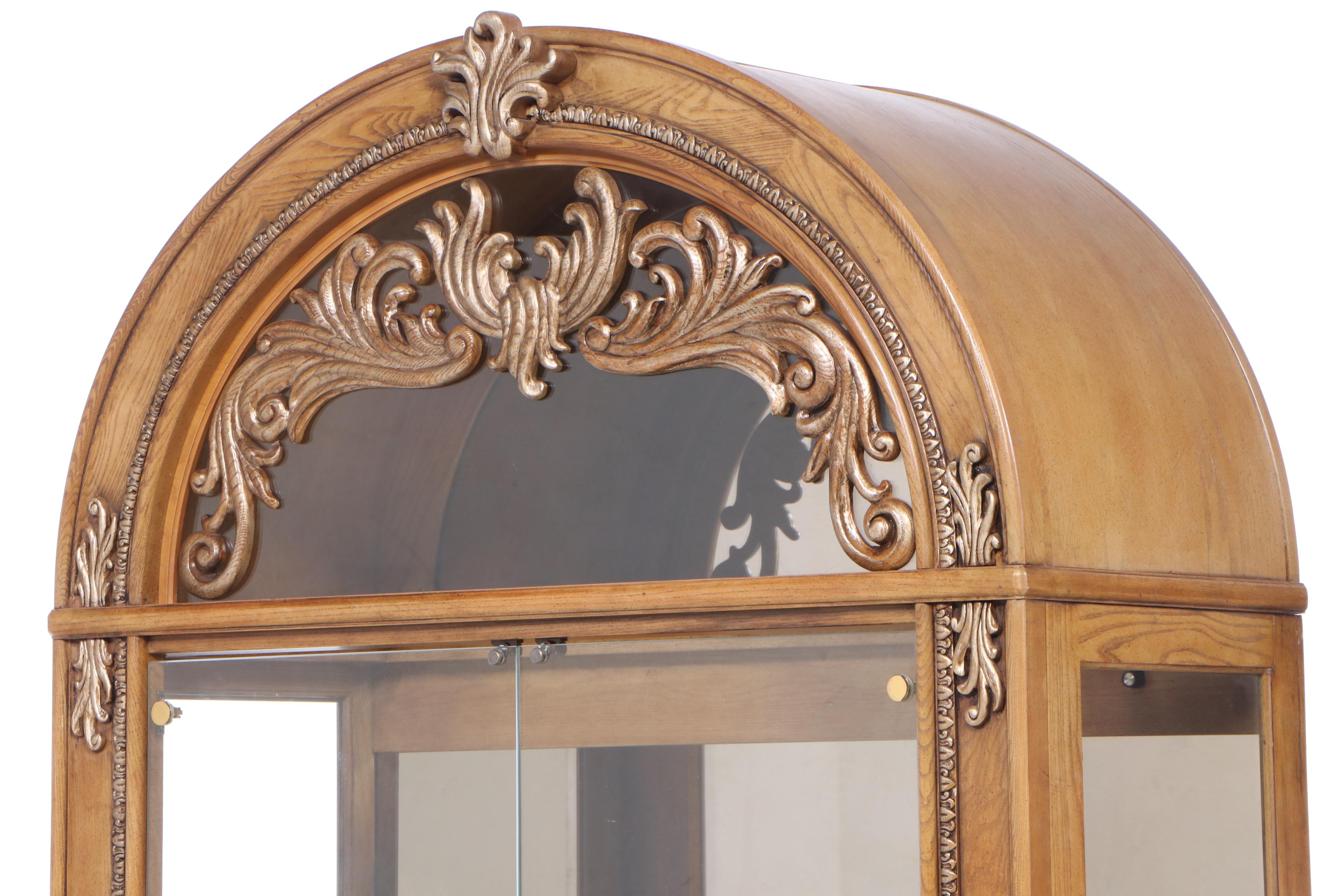 Henredon Arched Oak Display Cabinet