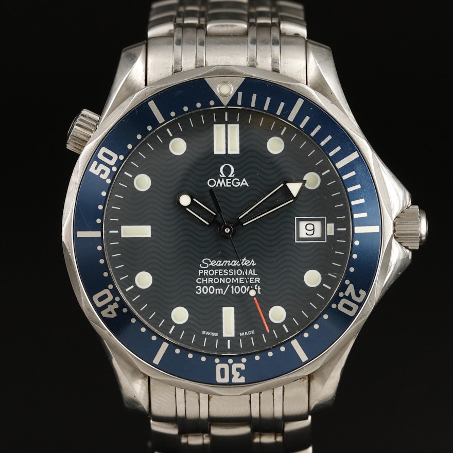 Omega Seamaster Full Size Blue "Bond" 41mm Automatic Wristwatch