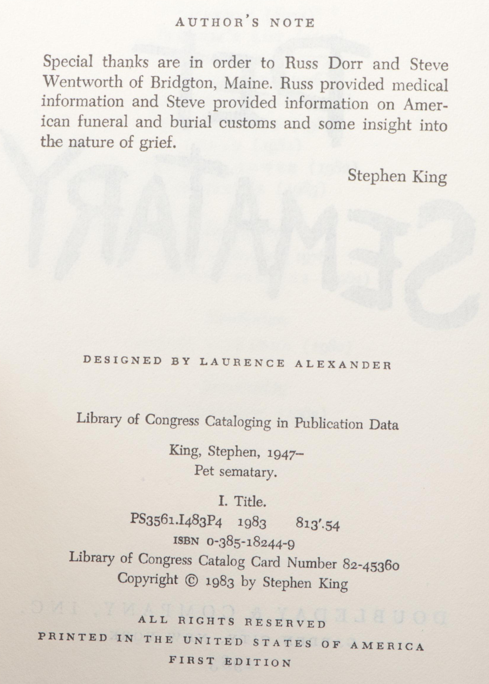 First Edition "Pet Sematary" and More Early First Editions by Stephen King