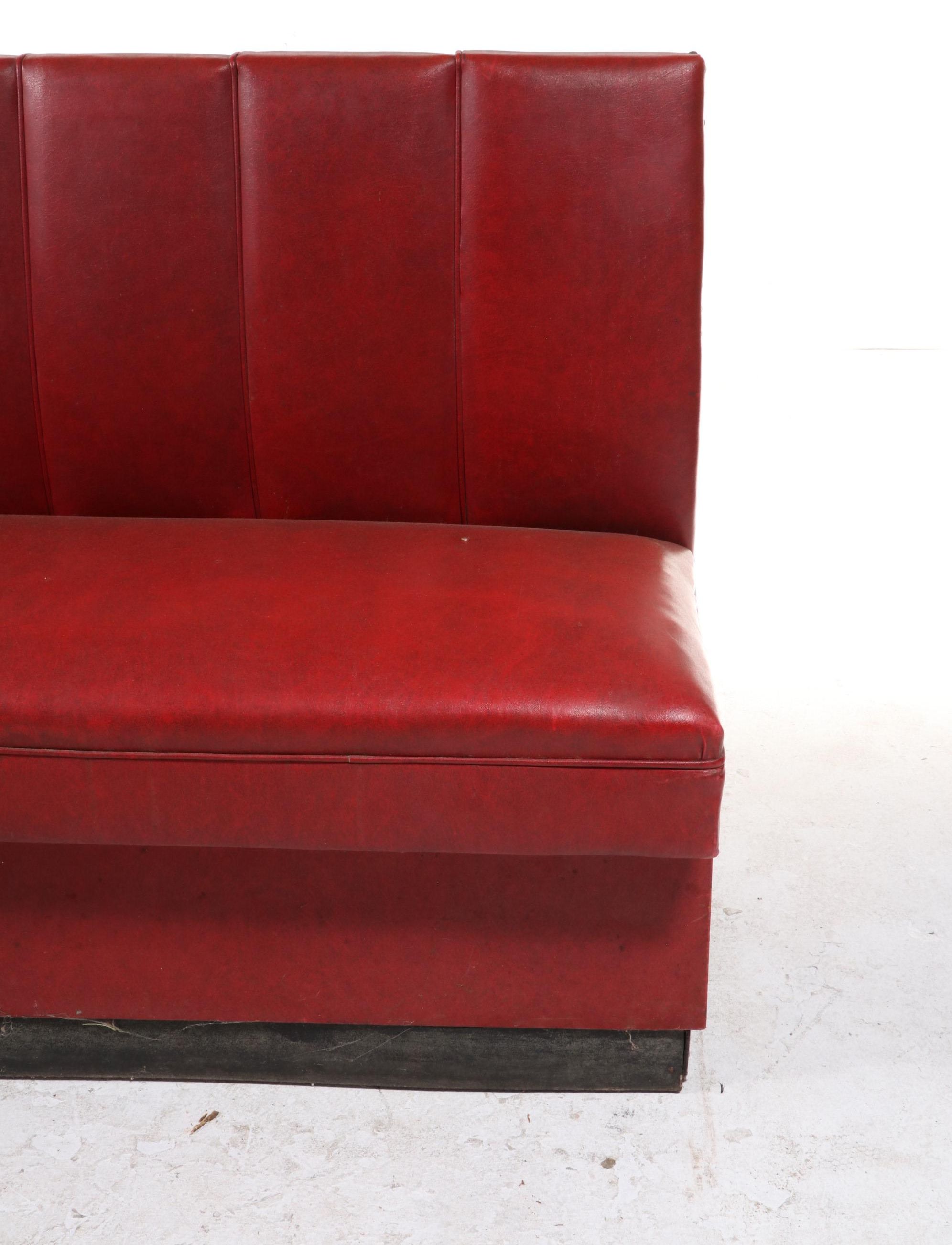 Vintage Vinyl Upholstered Corner Banquette Seating