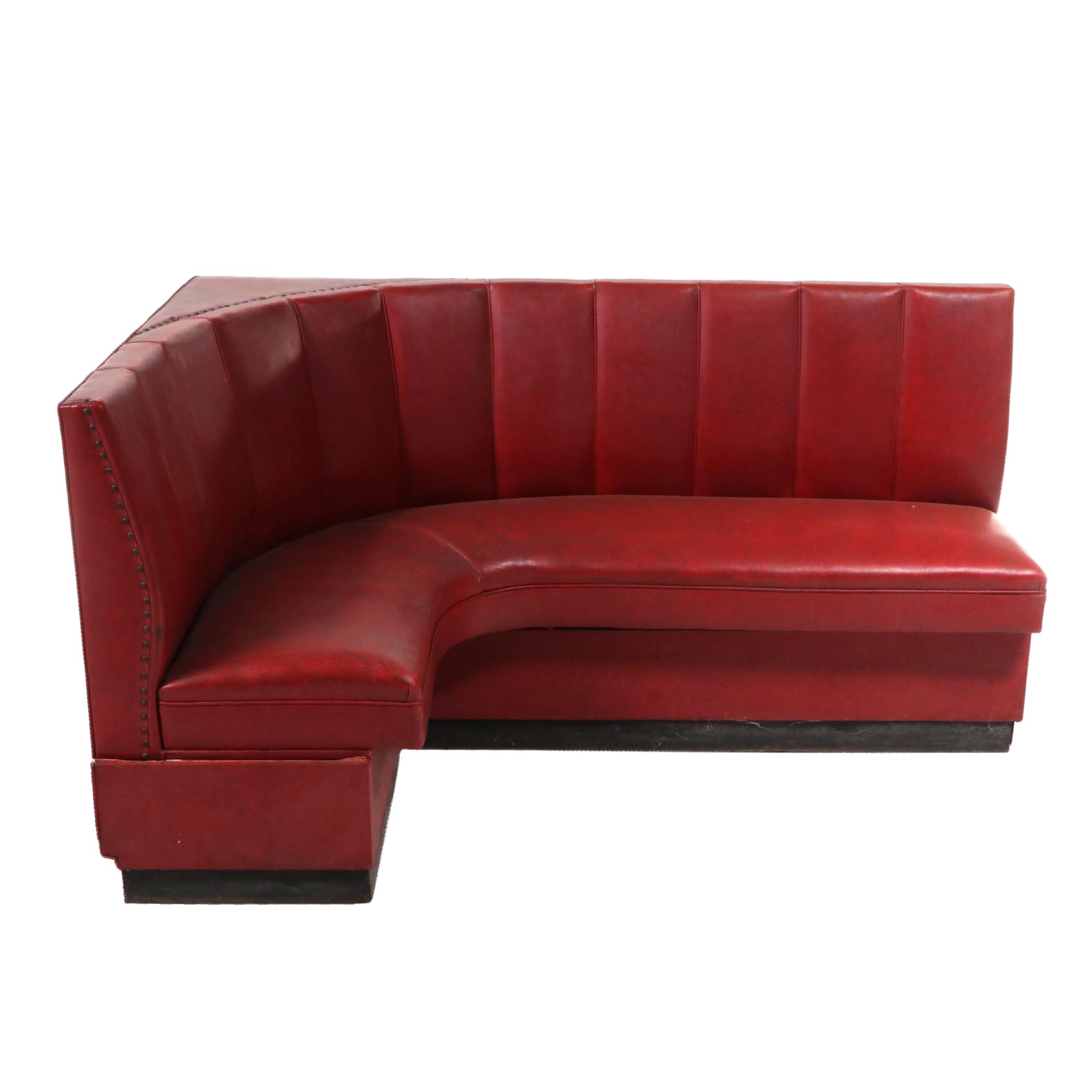 Vintage Vinyl Upholstered Corner Banquette Seating