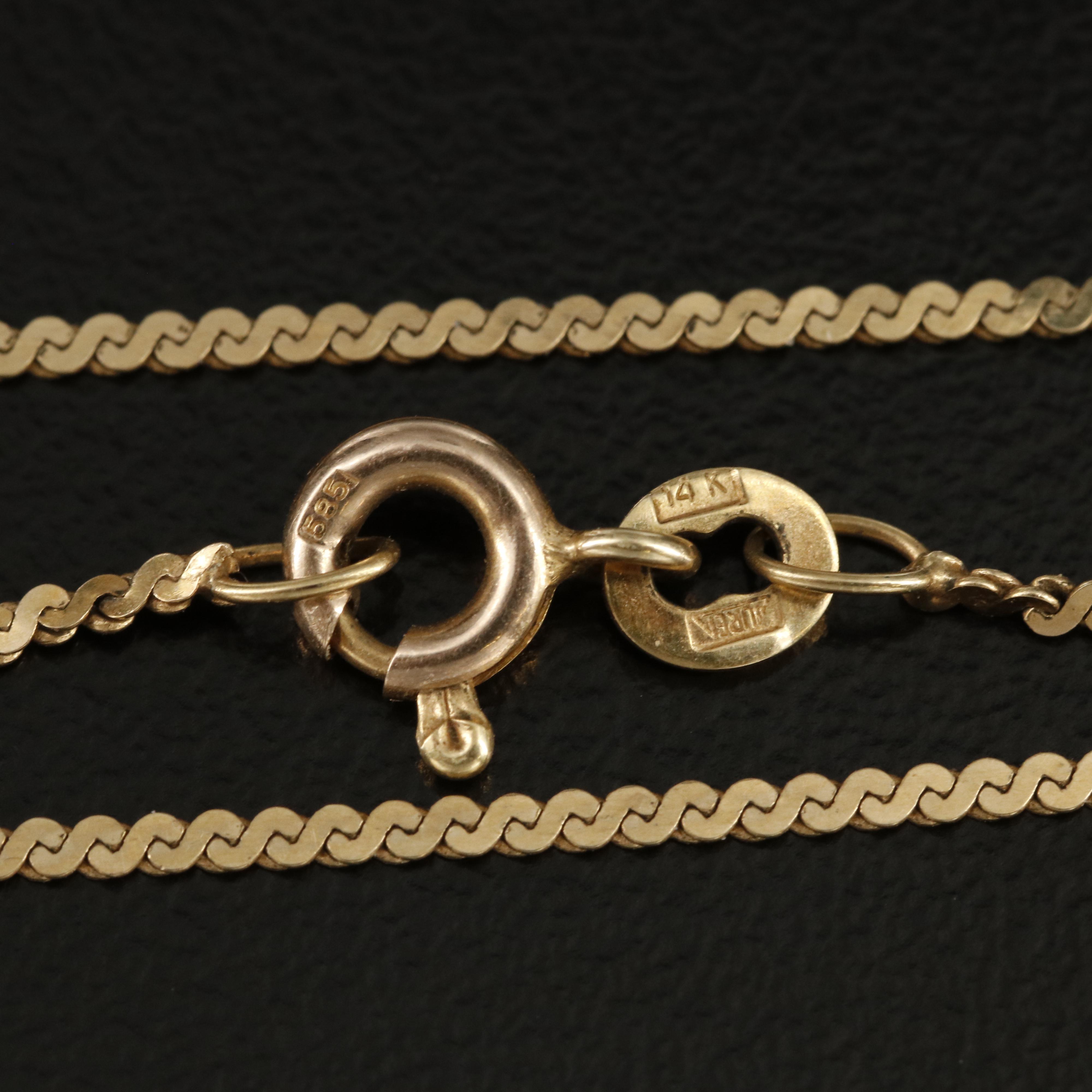 14K Serpentine Chain Necklace