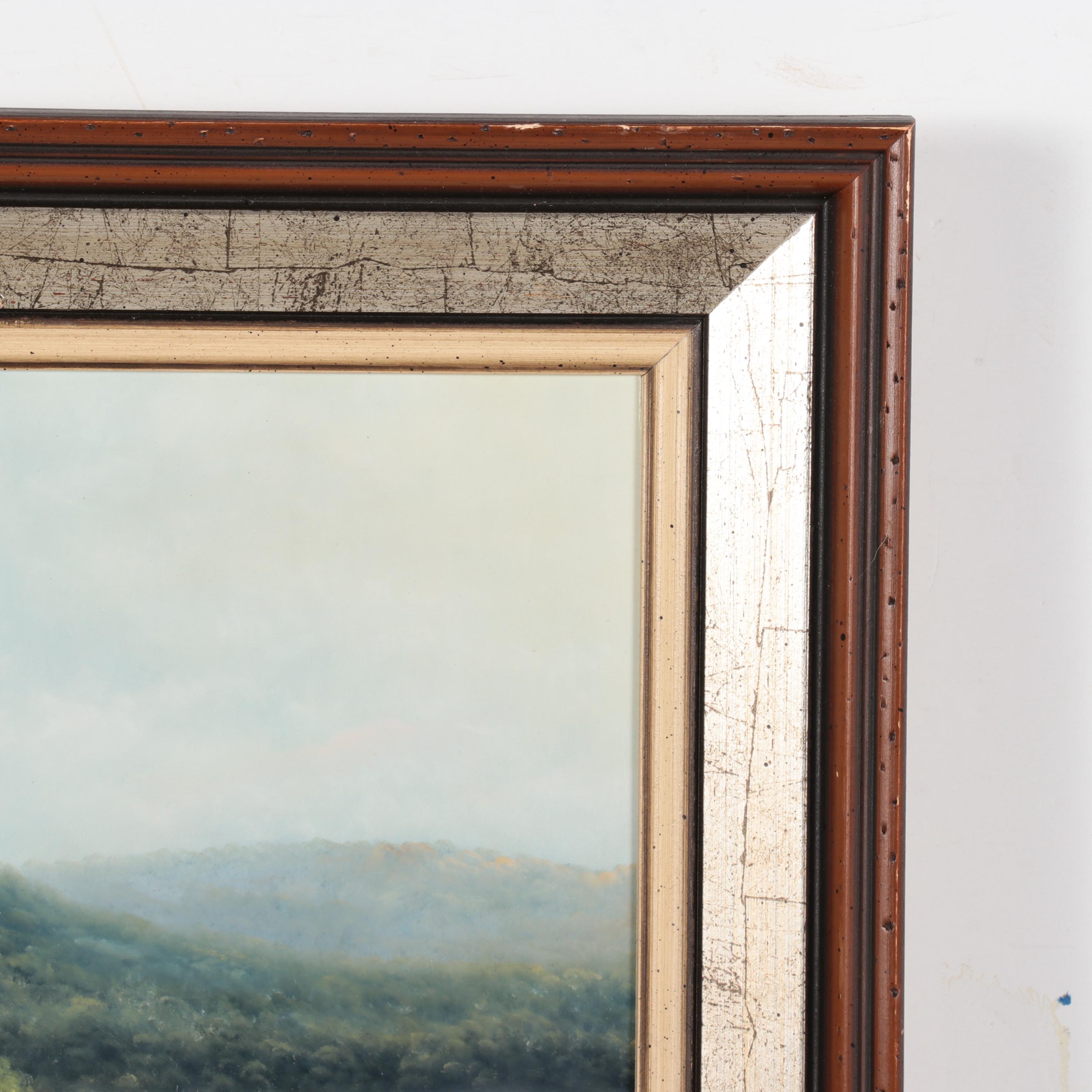 Robert De Leon Landscape Oil Painting "The Traditional Blue," 1980