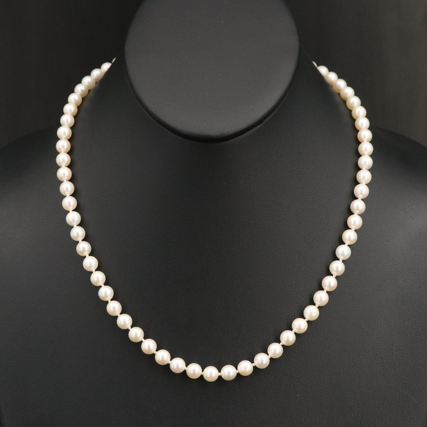 Pearl Necklace with 14K Clasp