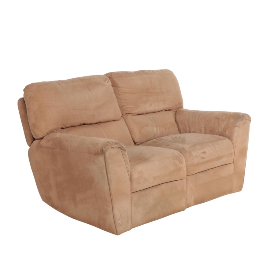 Contemporary Microfiber Upholstered Two-Seat Loveseat