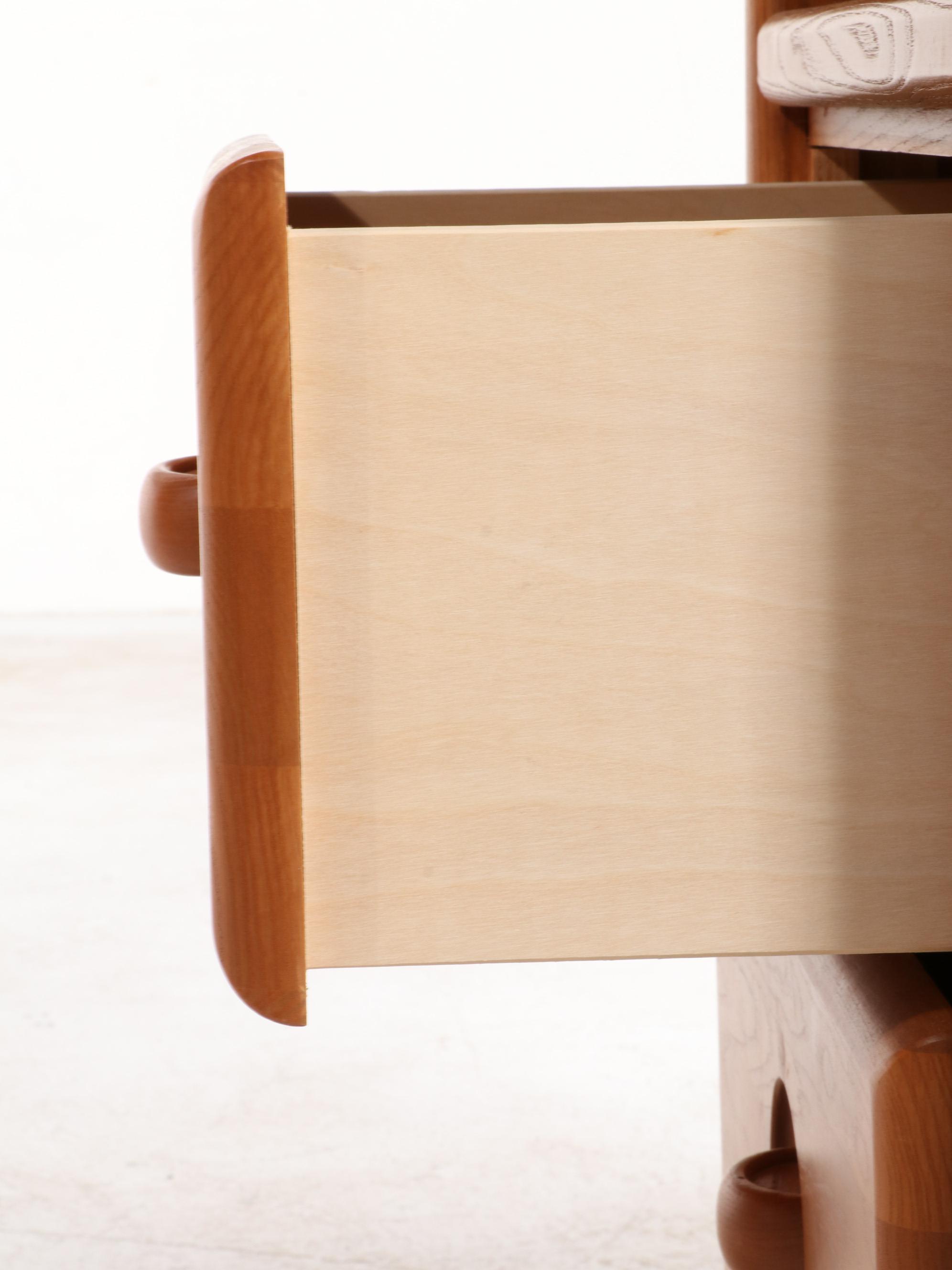 Stanley Three-Piece Oak Chest of Drawers and Bookcase Nightstands