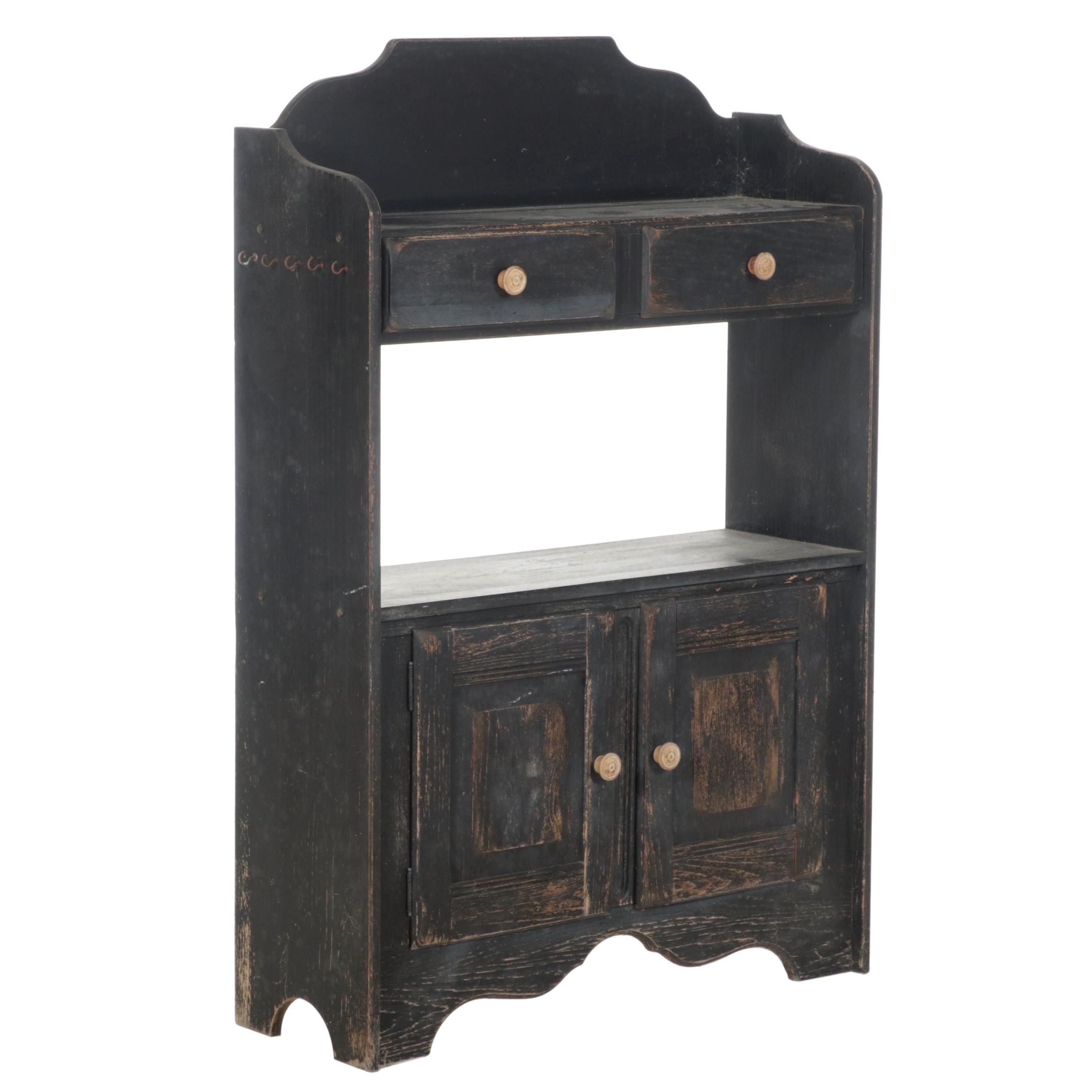 Cochrane Wooden Cabinet with Two Drawers and Side Hooks