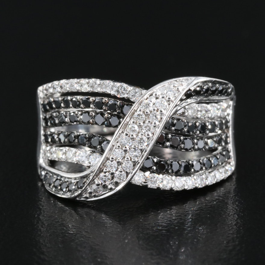 14K 1.03 CTW Diamond Crossover Ring