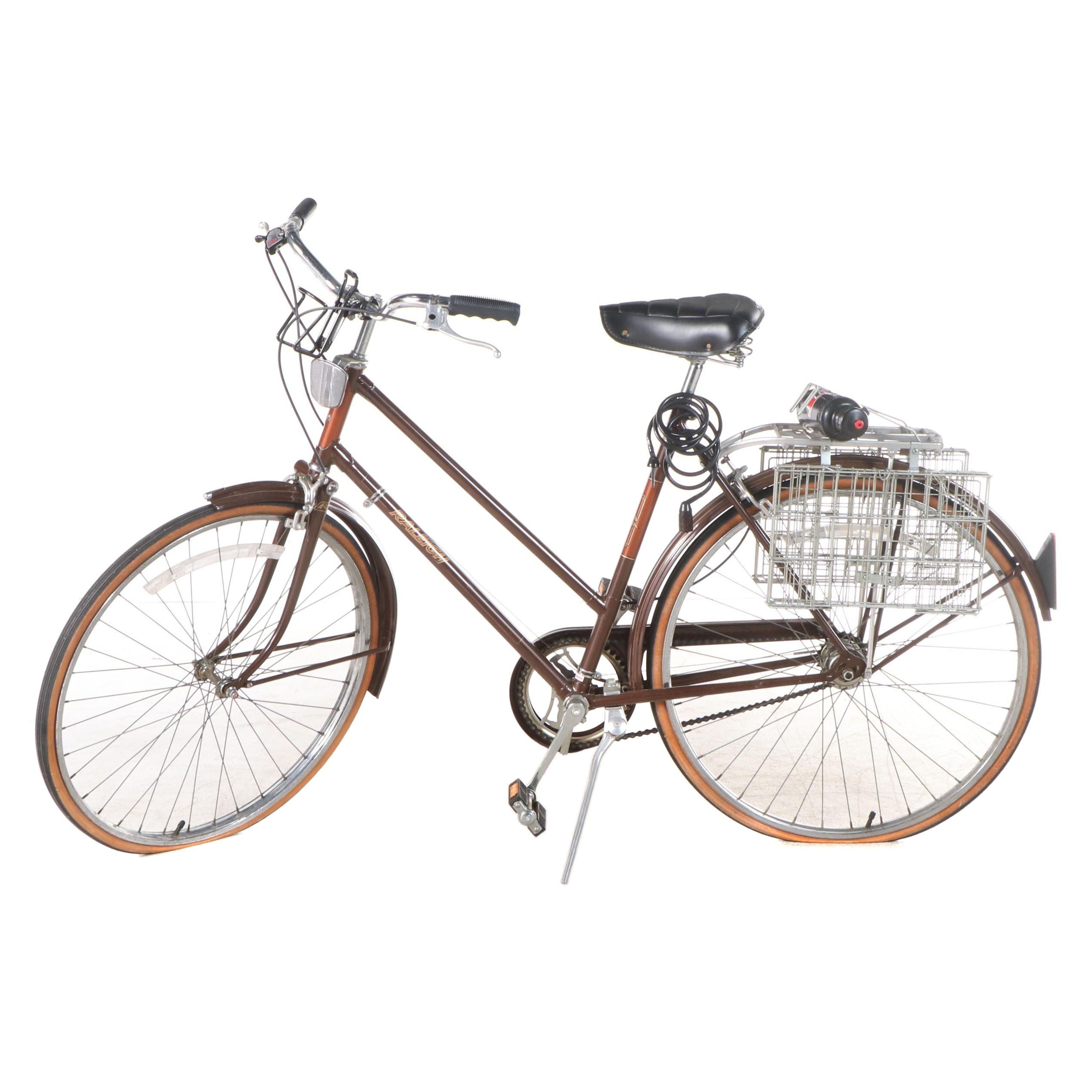 The Raleigh Cruiser Bicycle with Rack, Custom Seat, Vintage