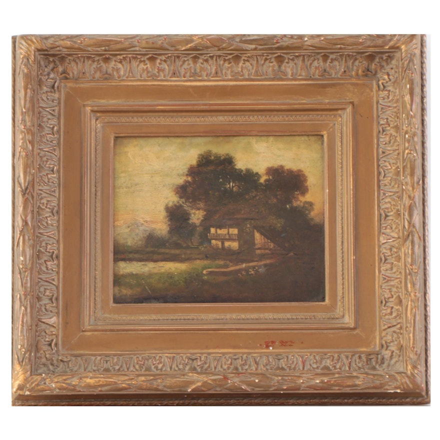 Landscape Oil Painting of Cottage