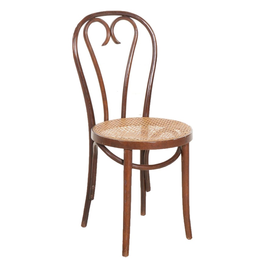 Thonet Style Bentwood Café Chair with Caned Seat