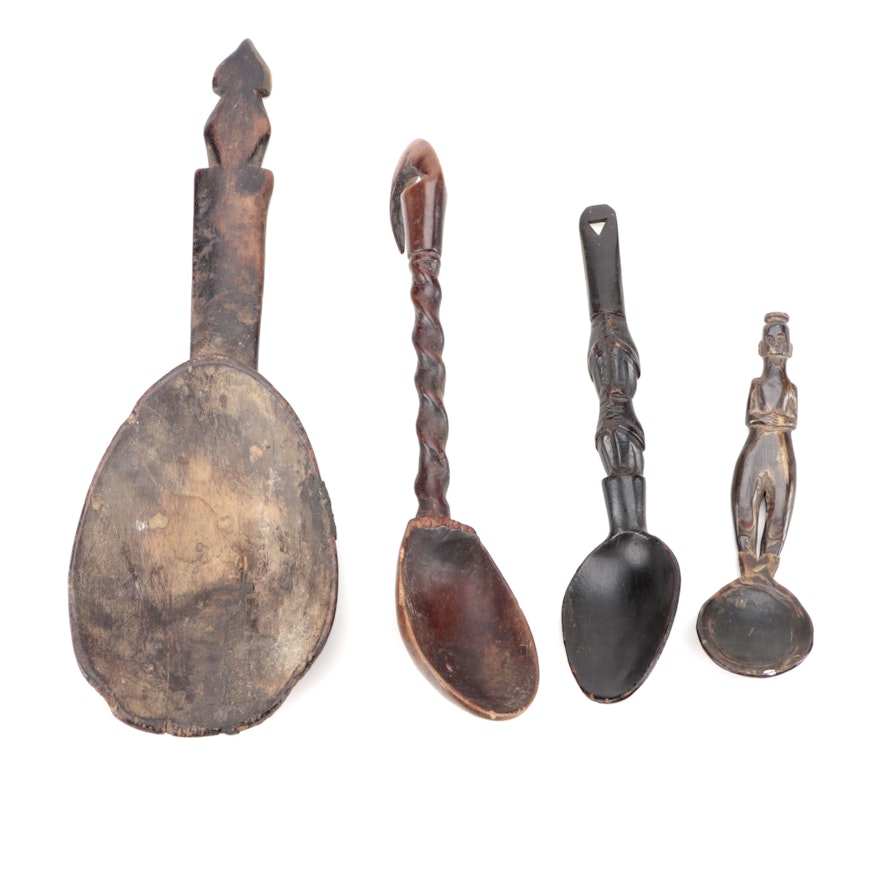 Senufo and Other West African Carved Wood Spoons