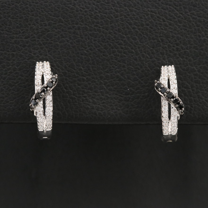 Sterling Cubic Zirconia Huggie Earrings
