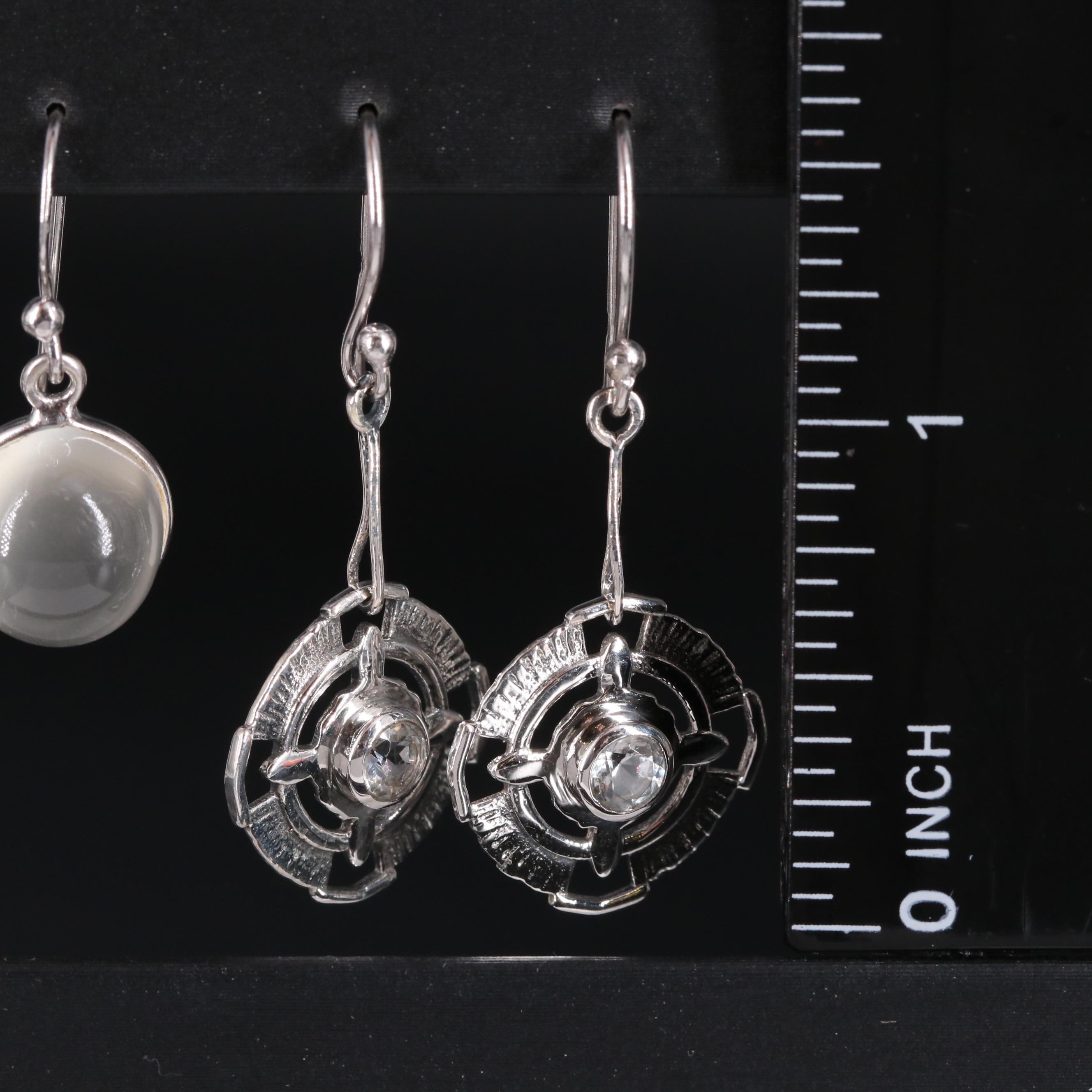 Assortment of Sterling Silver Earrings Including Gemstones