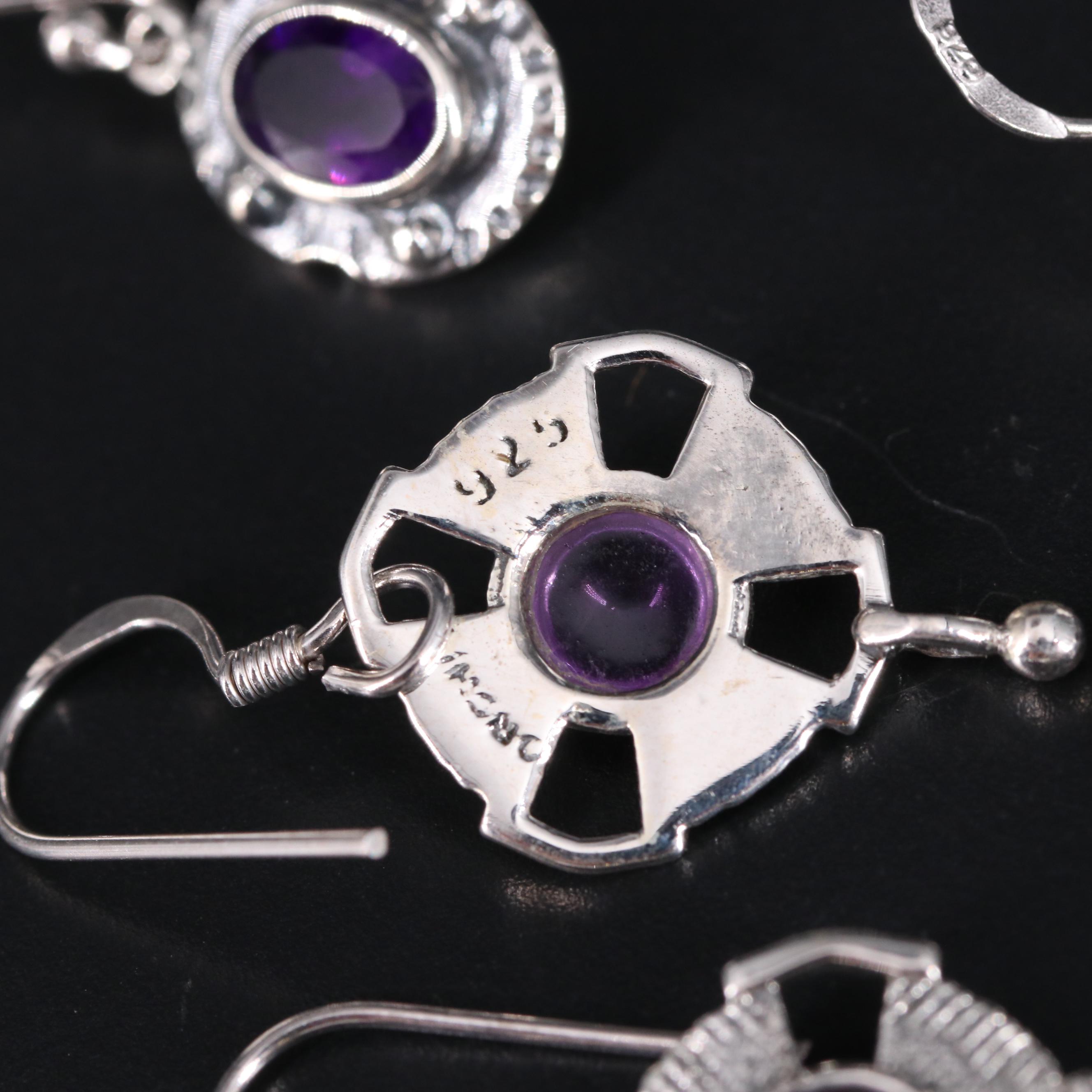 Sterling Silver Earring Collection Including Gemstones