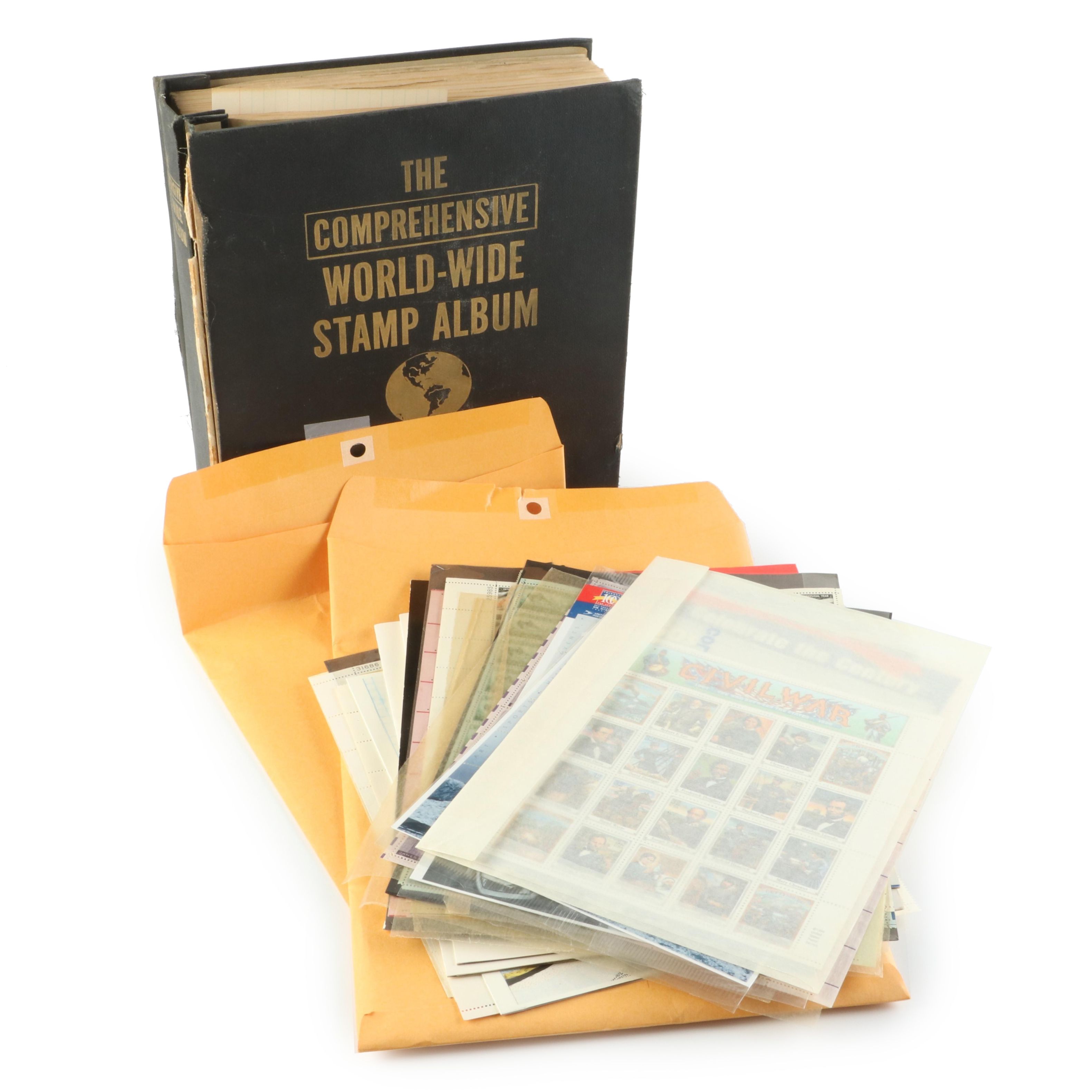 Stamp Collection Including Worldwide Stamp Album