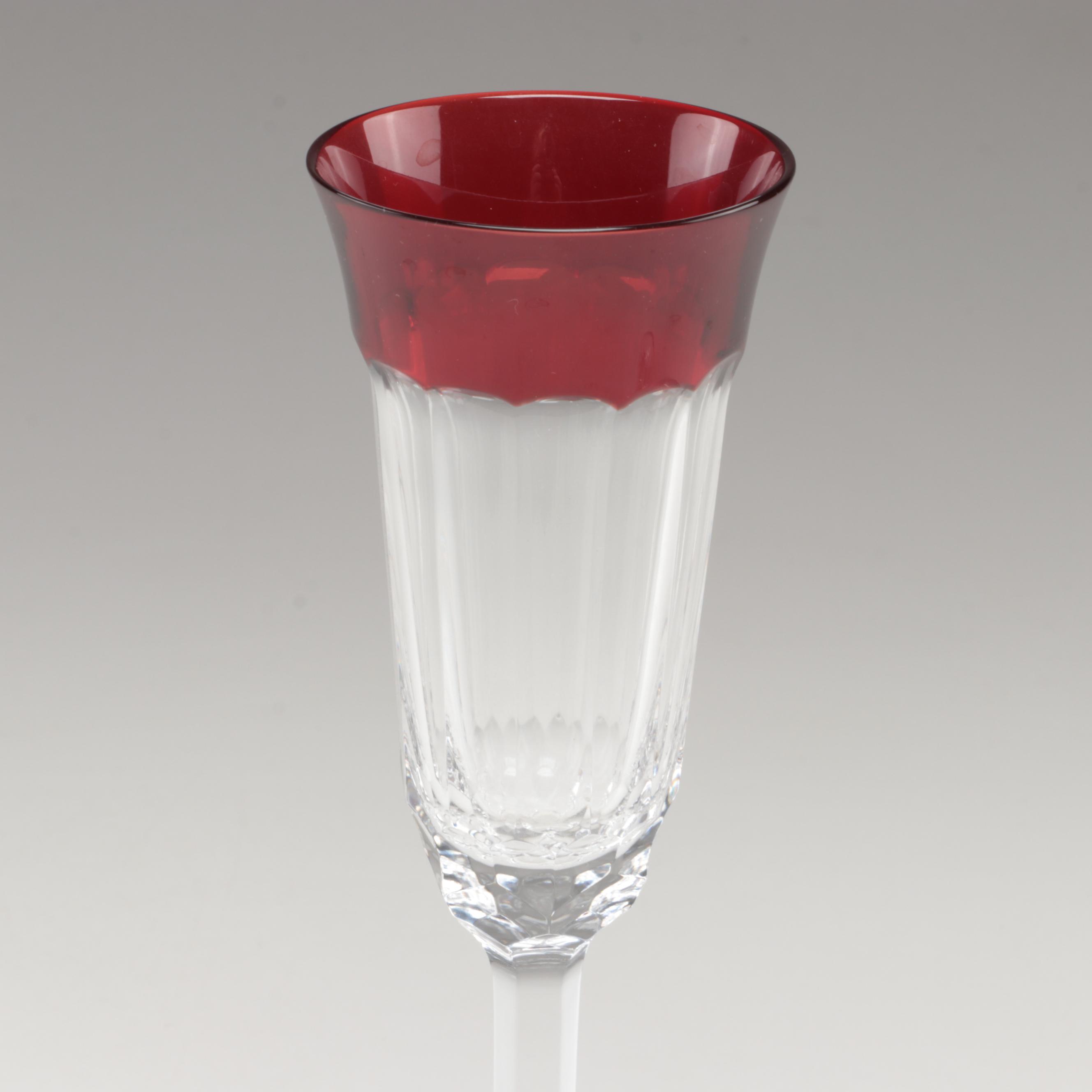 Waterford Crystal "Simply Red" Champagne Fluted with Marquis by Waterford Vase