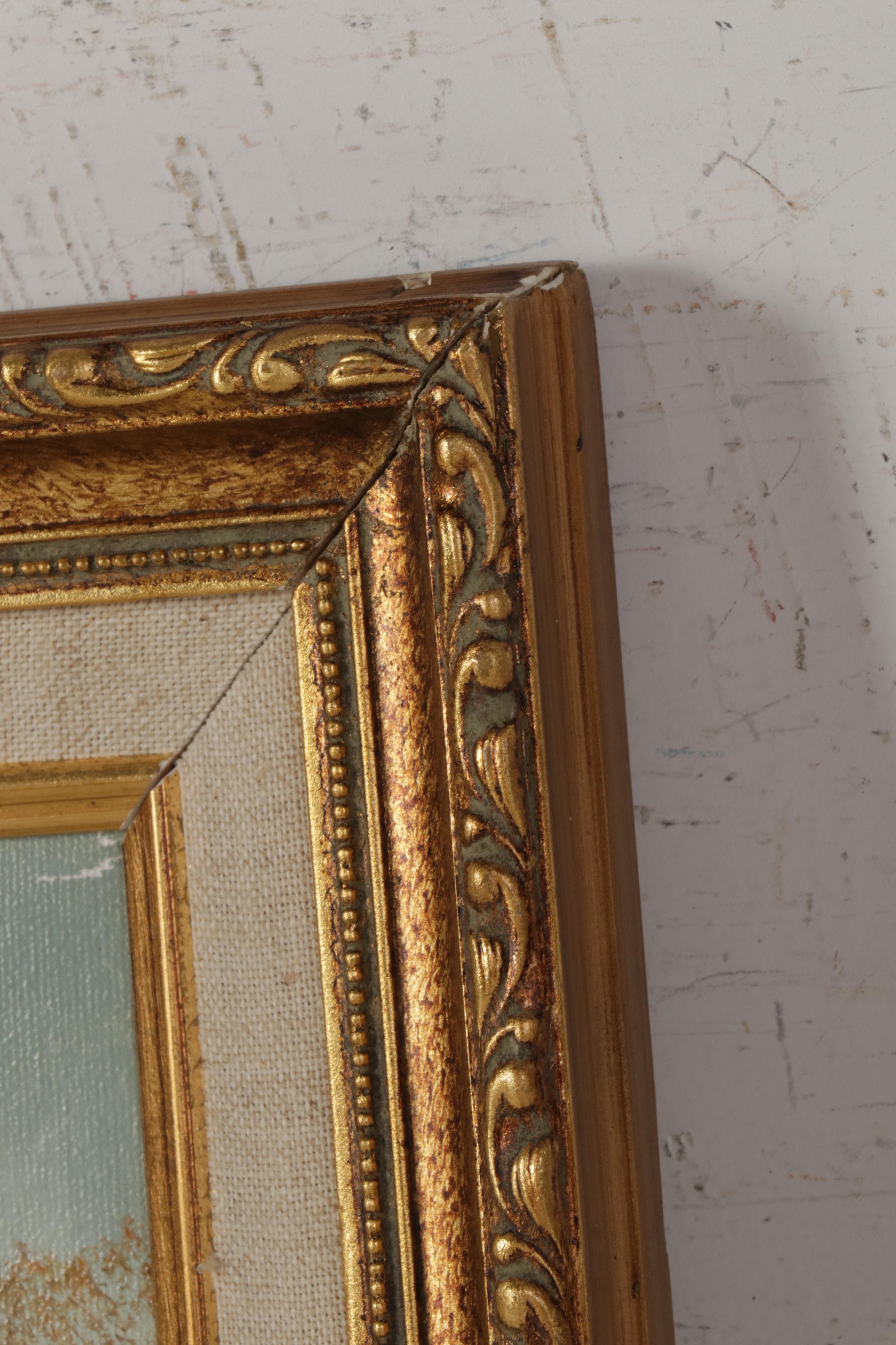 Forest Pond Landscape Oil Painting, Late 20th-21st Century