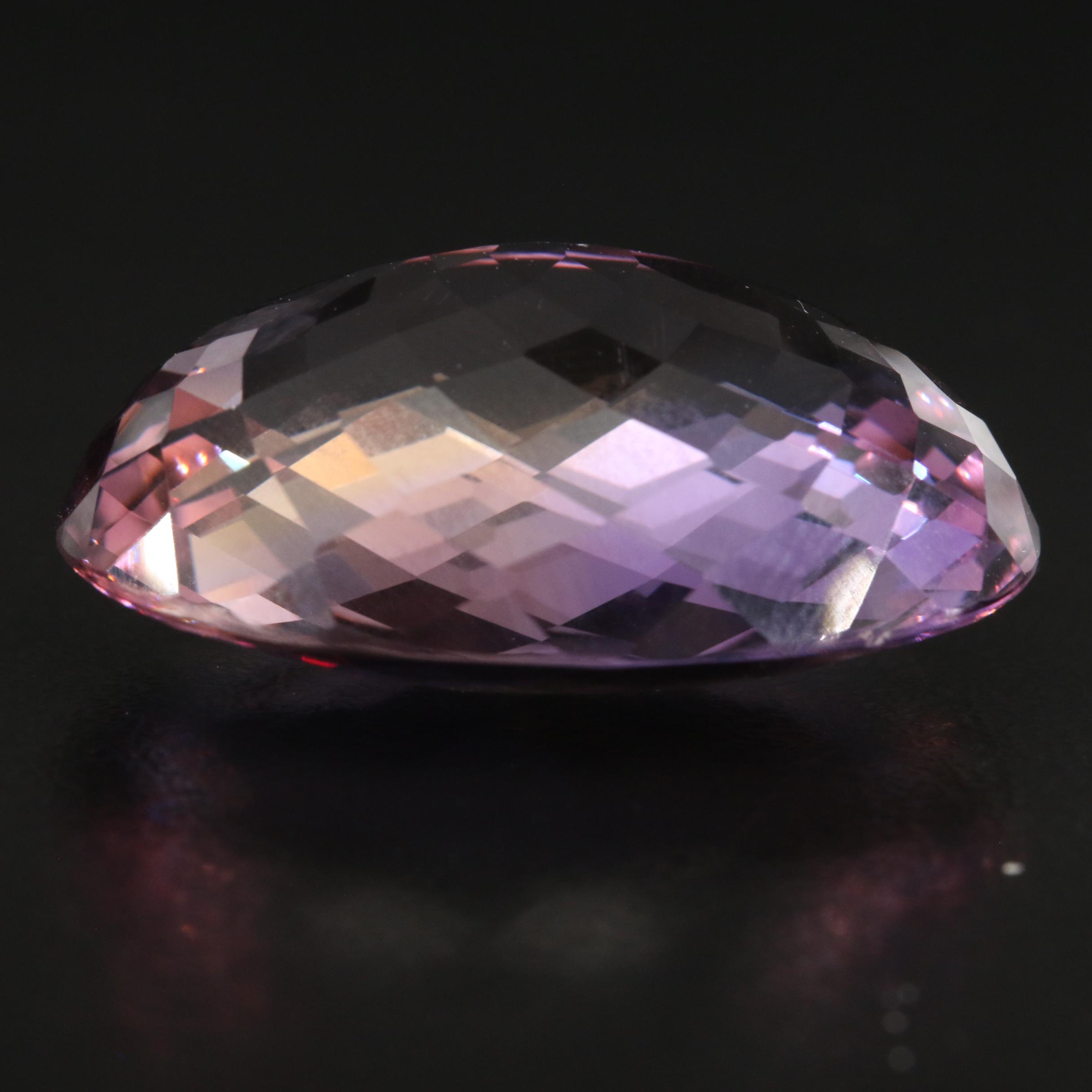 Loose 42.69 CT Oval Checkerboard Faceted Ametrine