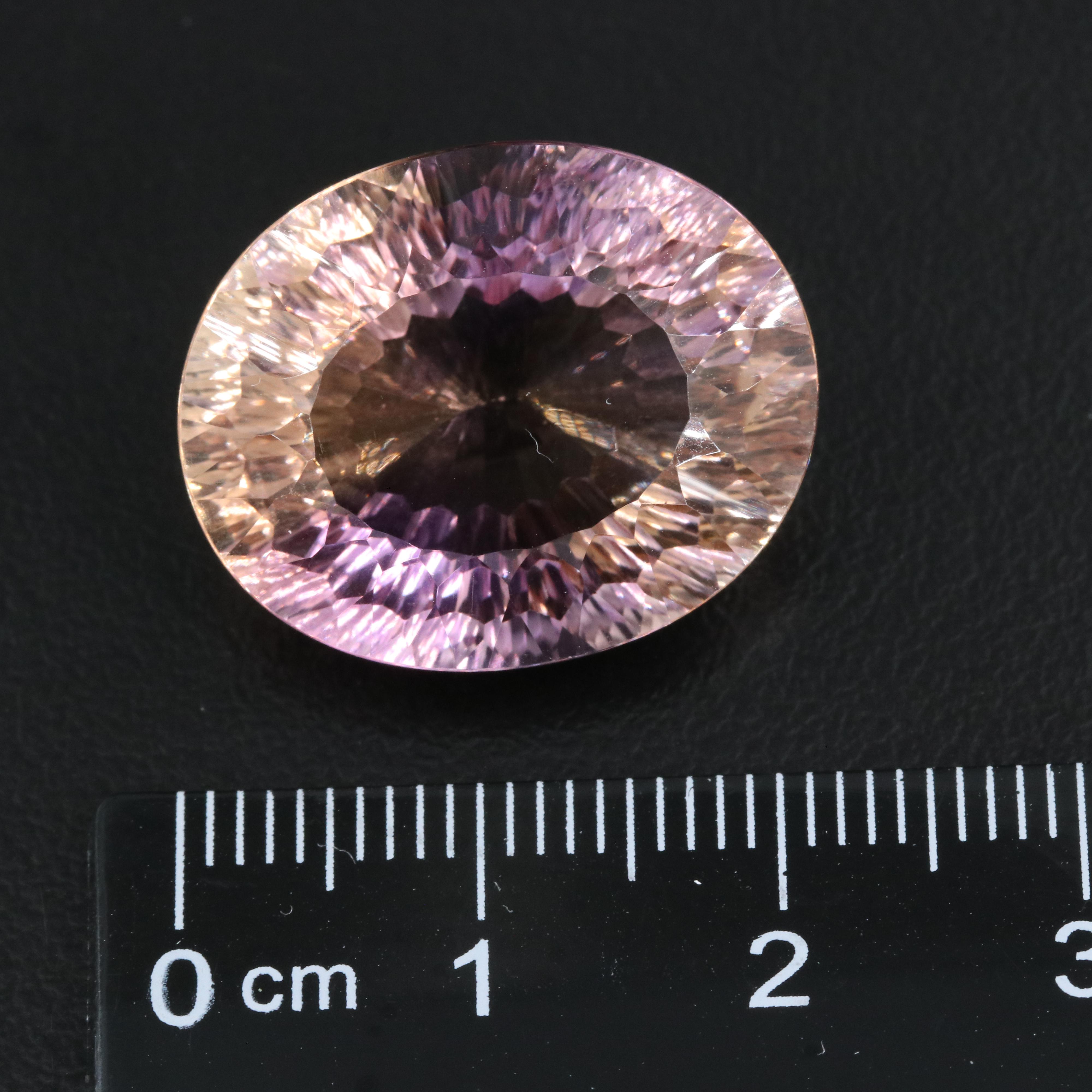 Loose 22.53 CT Oval Fantasy Faceted Ametrine