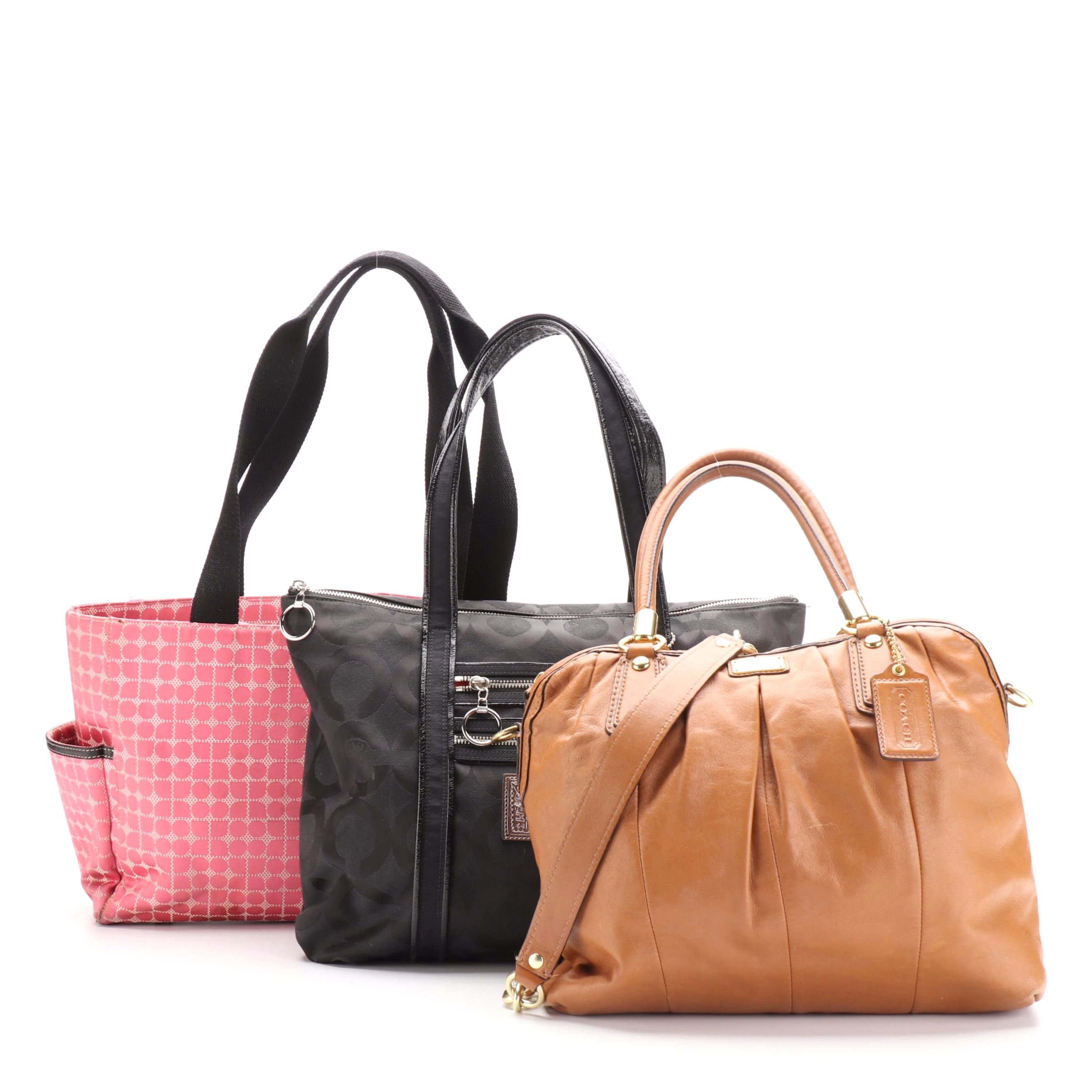 Coach Kristin Bag and Poppy Glam Shoulder Bag with Kate Spade Noel Dot Tote