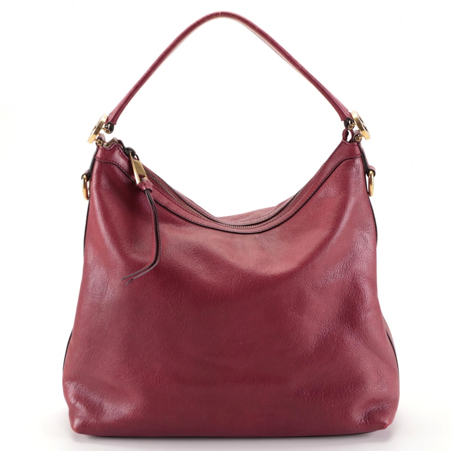 Gucci Miss GG Hobo Bag in Red Grained Leather