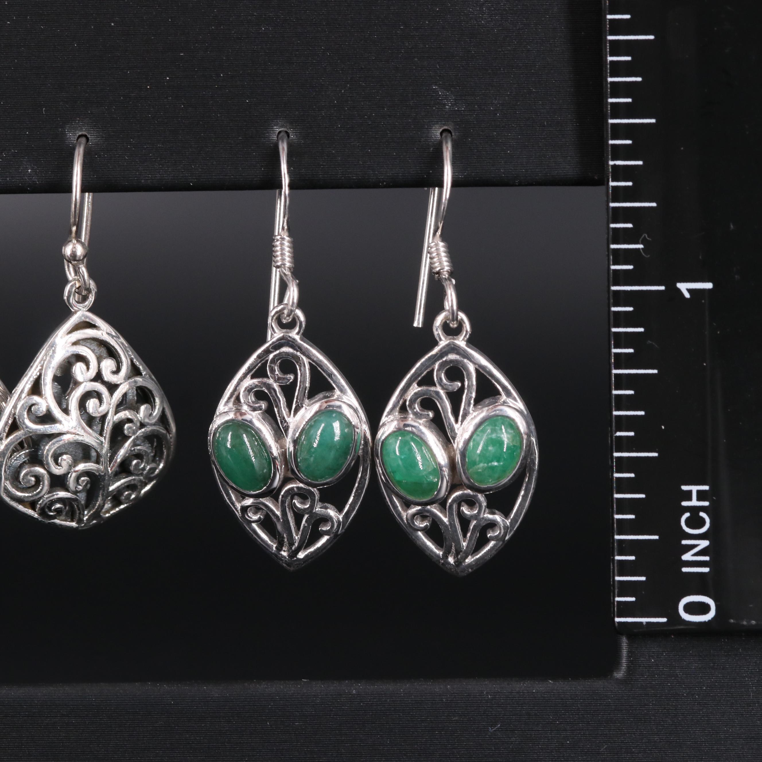 Sterling Silver Earring Collection Including Gemstones