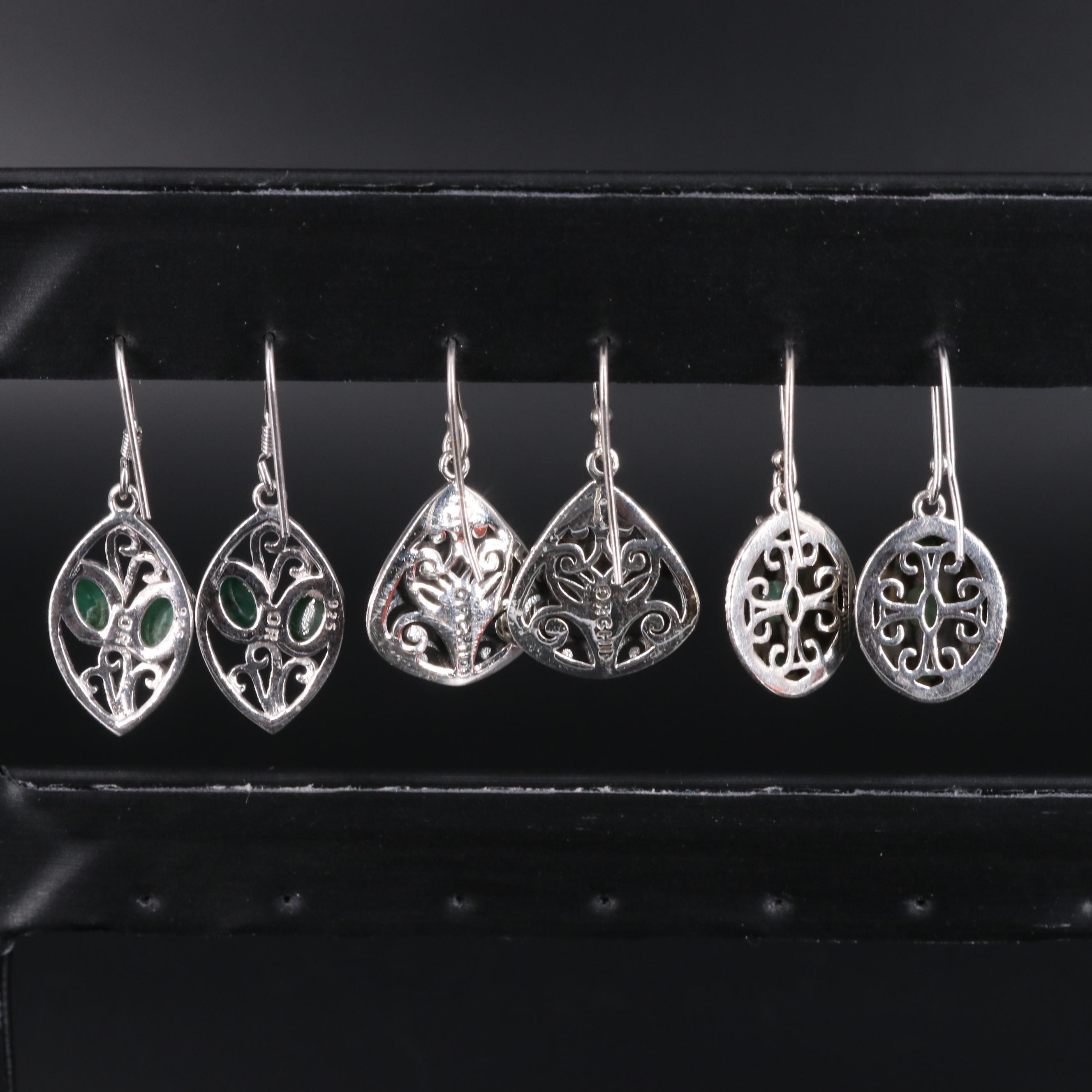 Sterling Silver Earring Collection Including Gemstones
