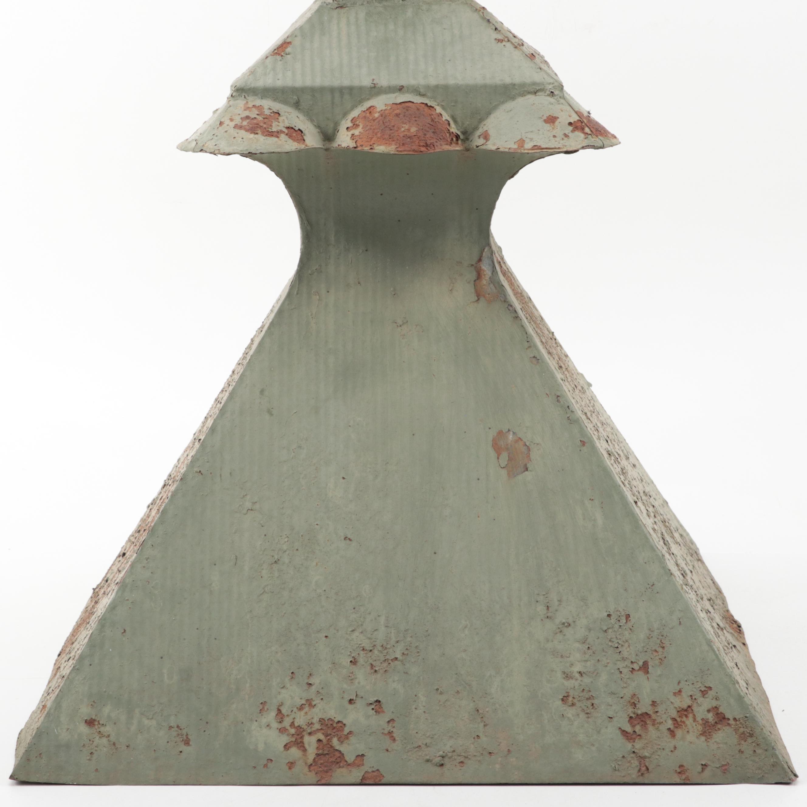 American Patinated Tin Architectural Flambeau Finial, Early 20th Century