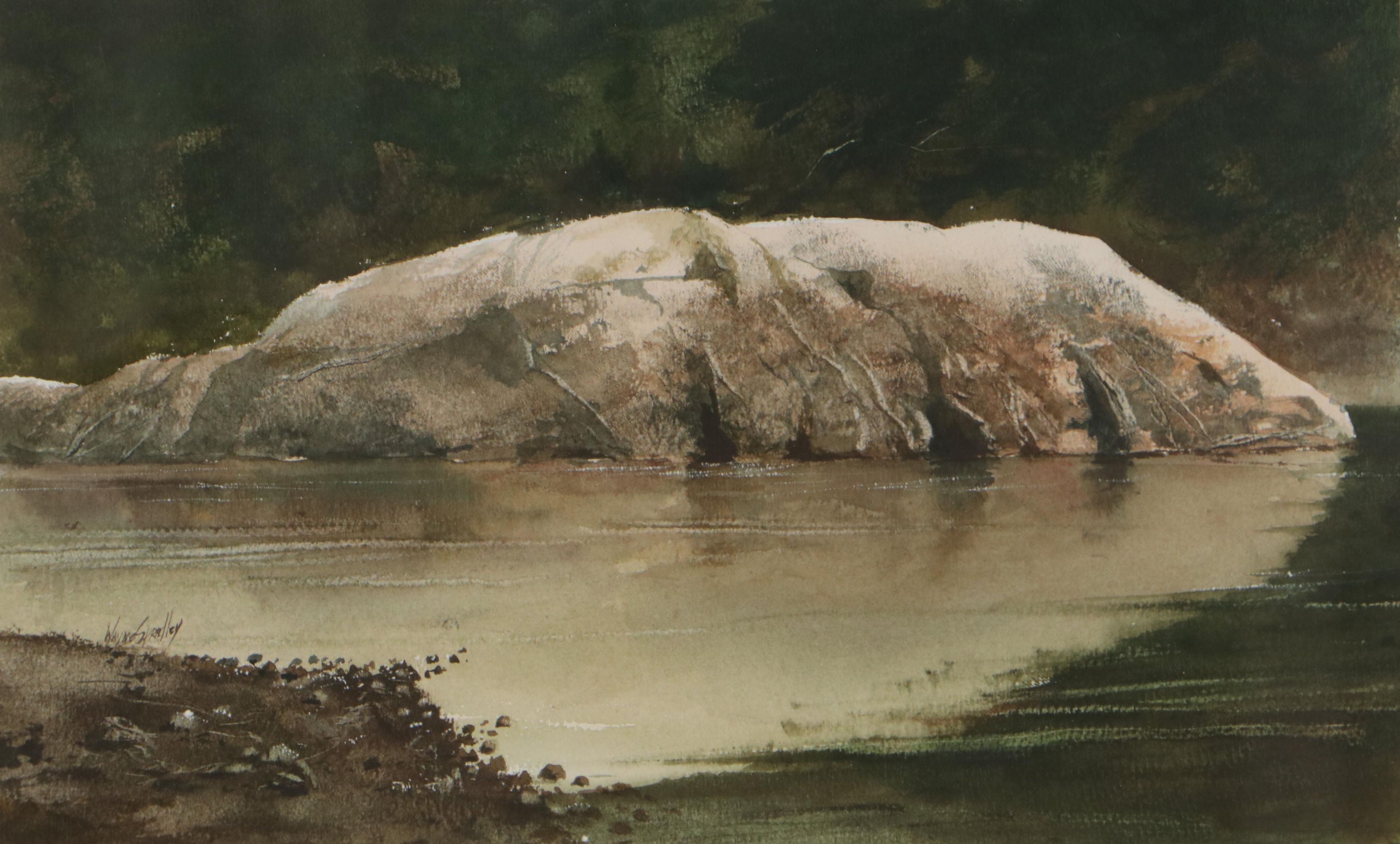 Wayne Spradley Watercolor Painting "The Rock," Circa 1972