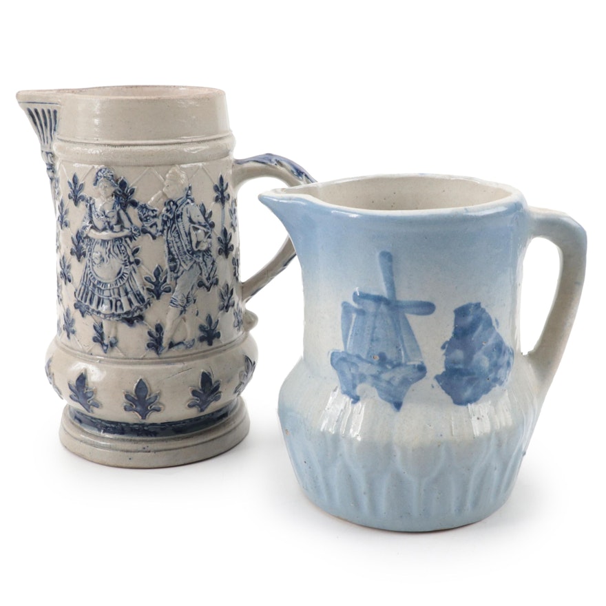 Bayley Murray & Co Scottish Earthenware and American Salt Glazed Pitchers