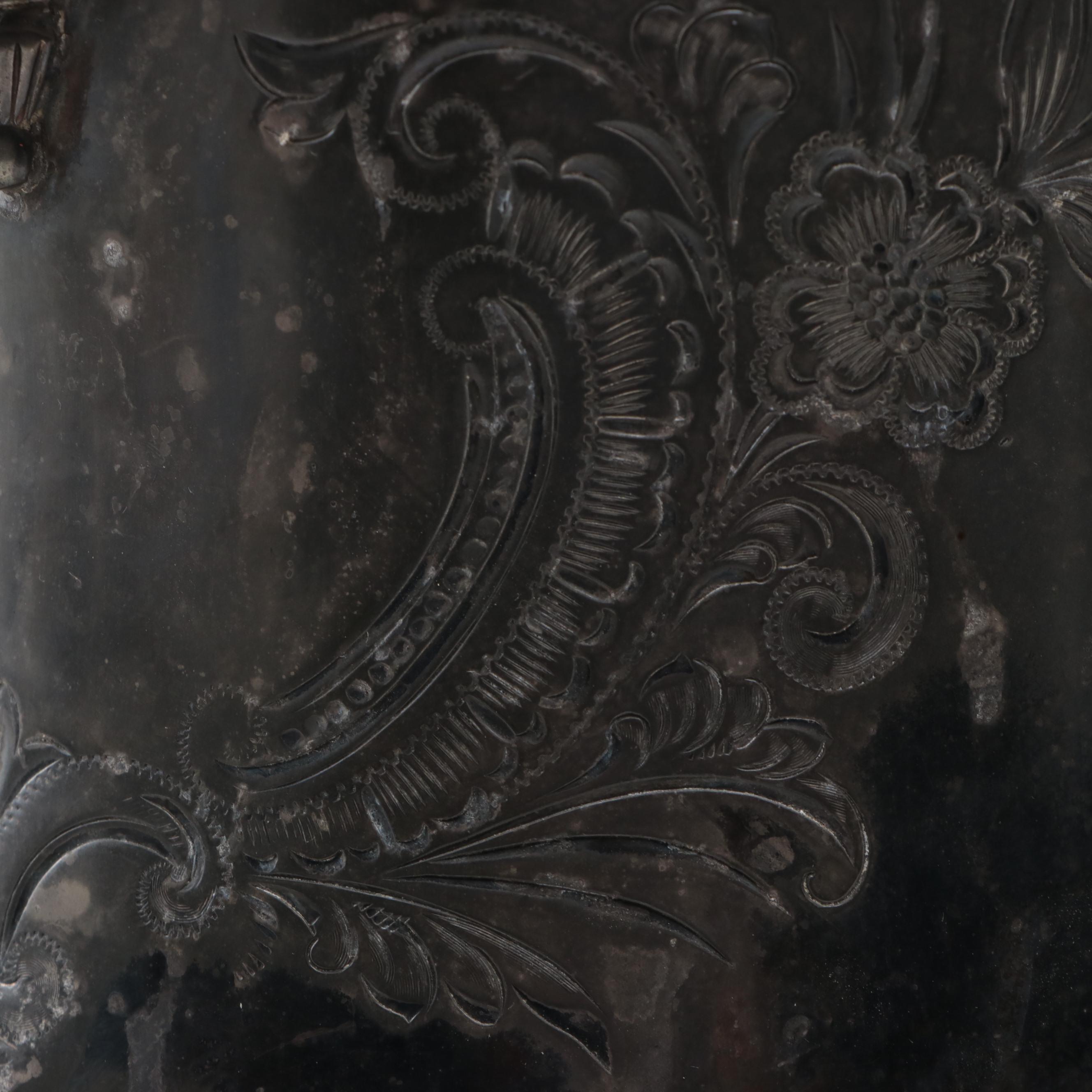 Barbour Silver Co. Tilting Water Pitcher with Other Silver Plate Tableware