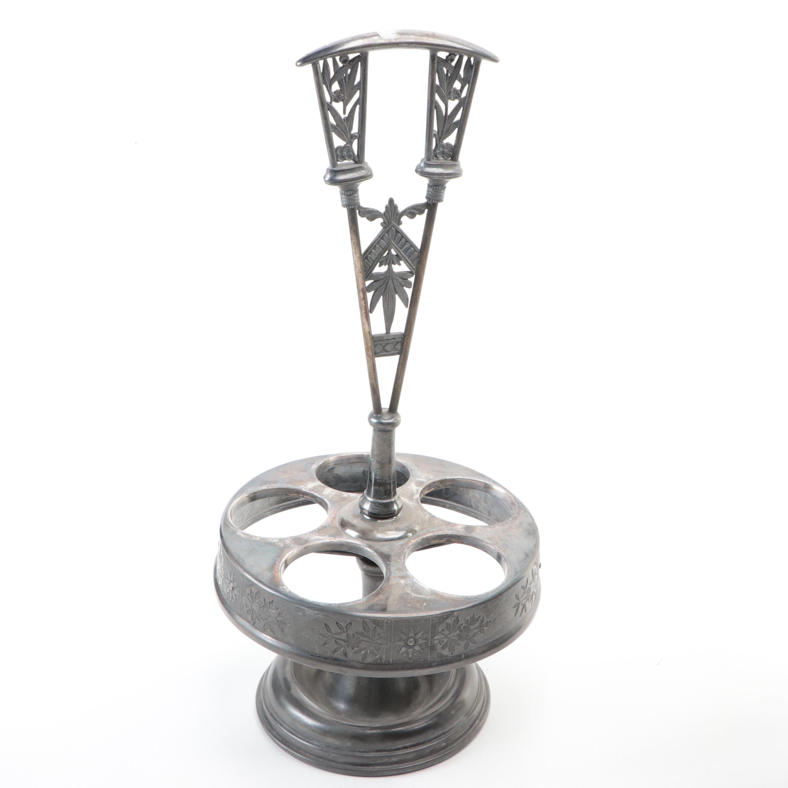 Barbour Silver Co. Tilting Water Pitcher with Other Silver Plate Tableware