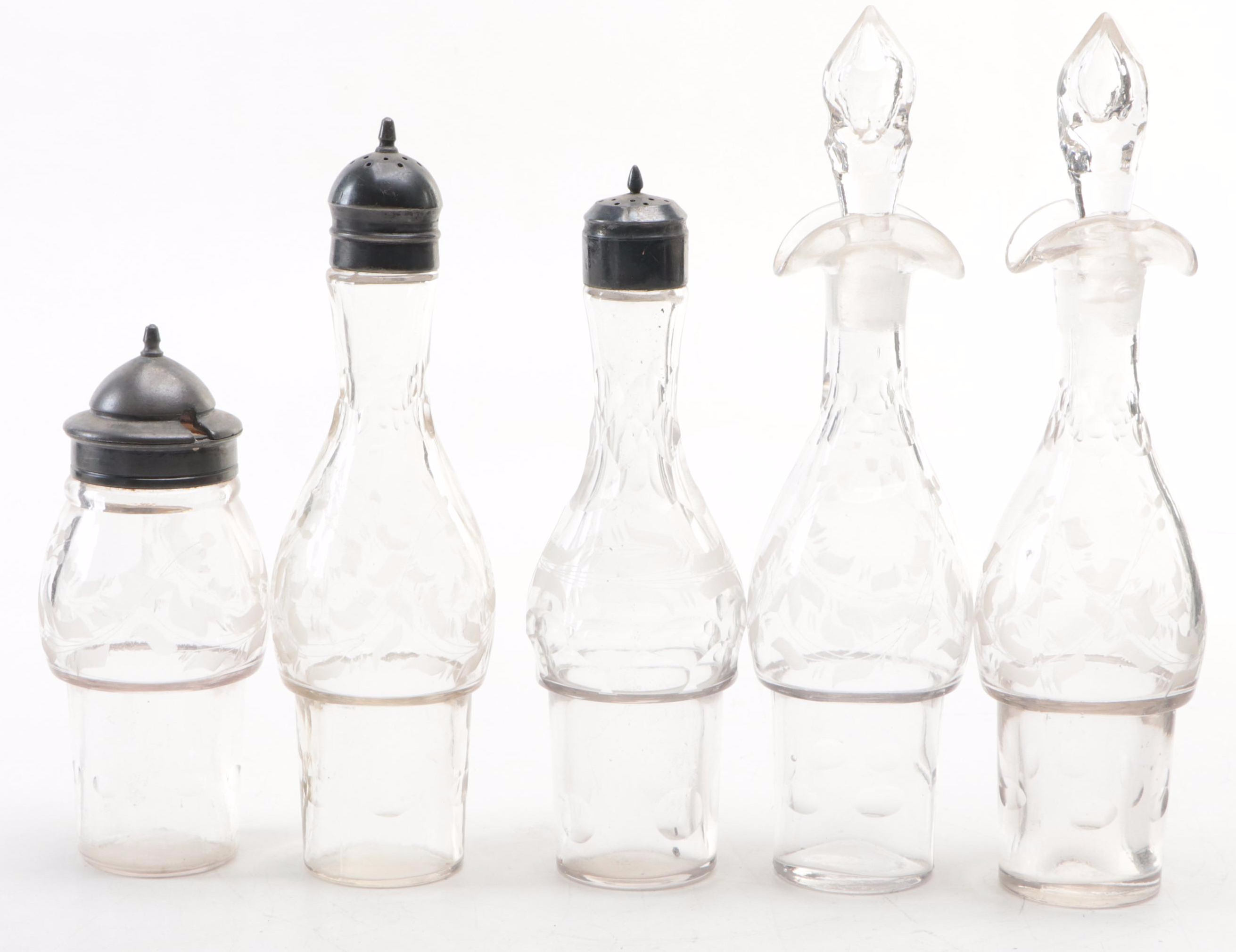 Barbour Silver Co. Tilting Water Pitcher with Other Silver Plate Tableware