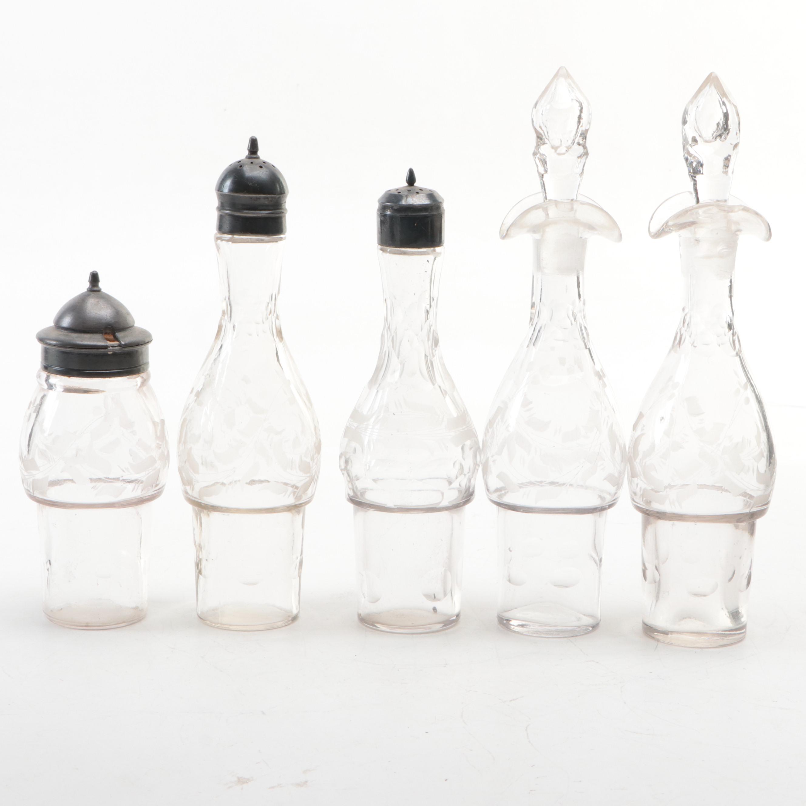 Barbour Silver Co. Tilting Water Pitcher with Other Silver Plate Tableware