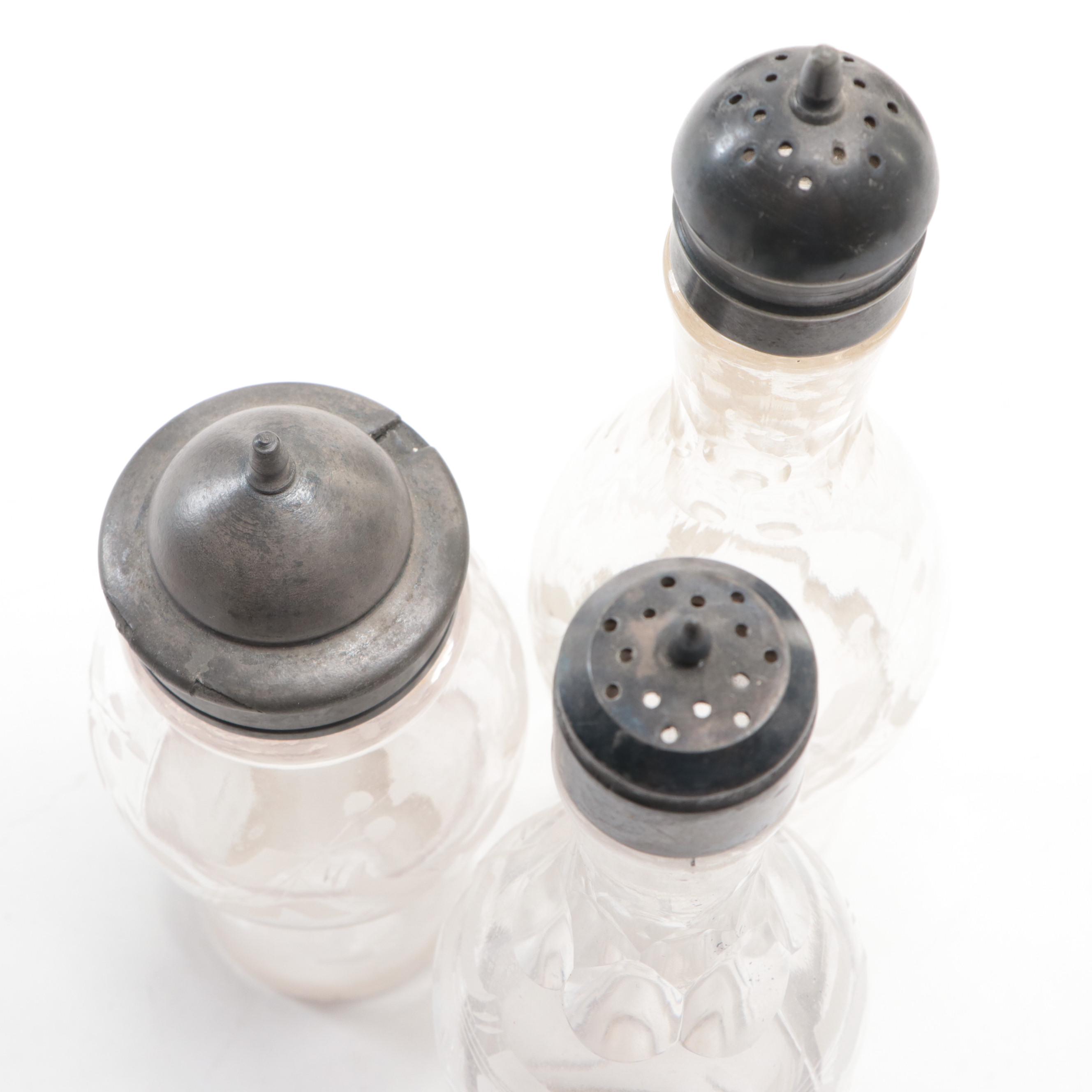 Barbour Silver Co. Tilting Water Pitcher with Other Silver Plate Tableware