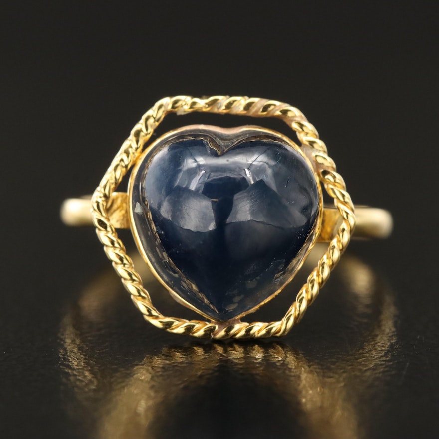 14K Sapphire Heart Ring