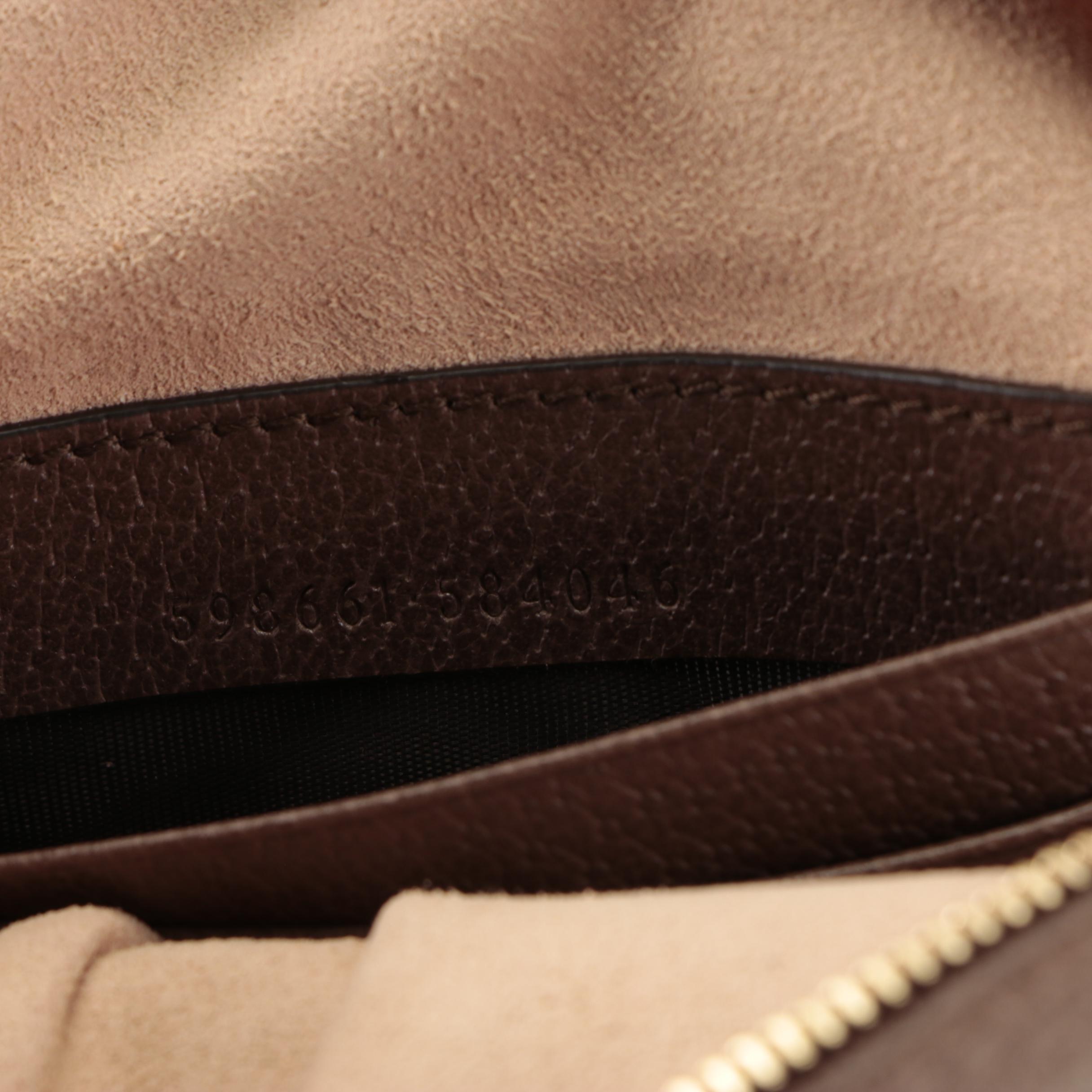 Gucci Ophidia Round Mini Backpack in GG Supreme Canvas and Cinghiale Leather