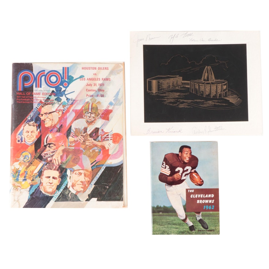 NFL HOF Signed Lithograph With Brown, Tittle and More, Programs, 1960s–1970s