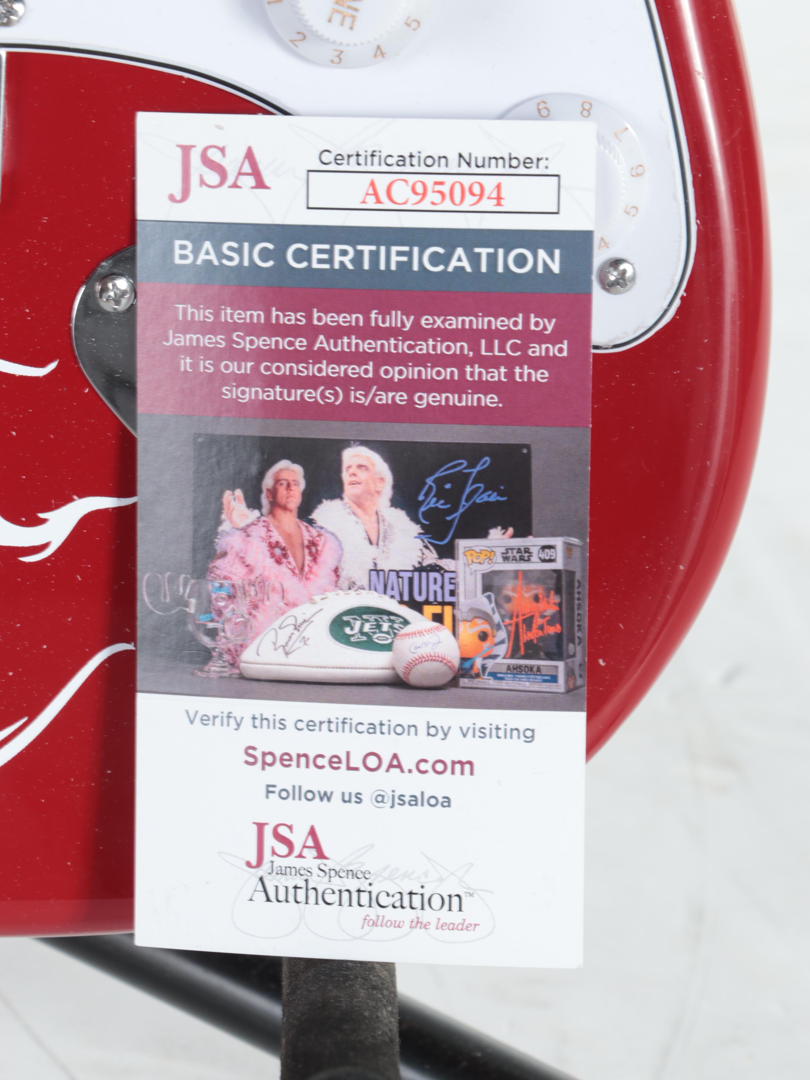 Johnny Depp of Hollywood Vampires Signed Glarry Red Enameled Electric Guitar