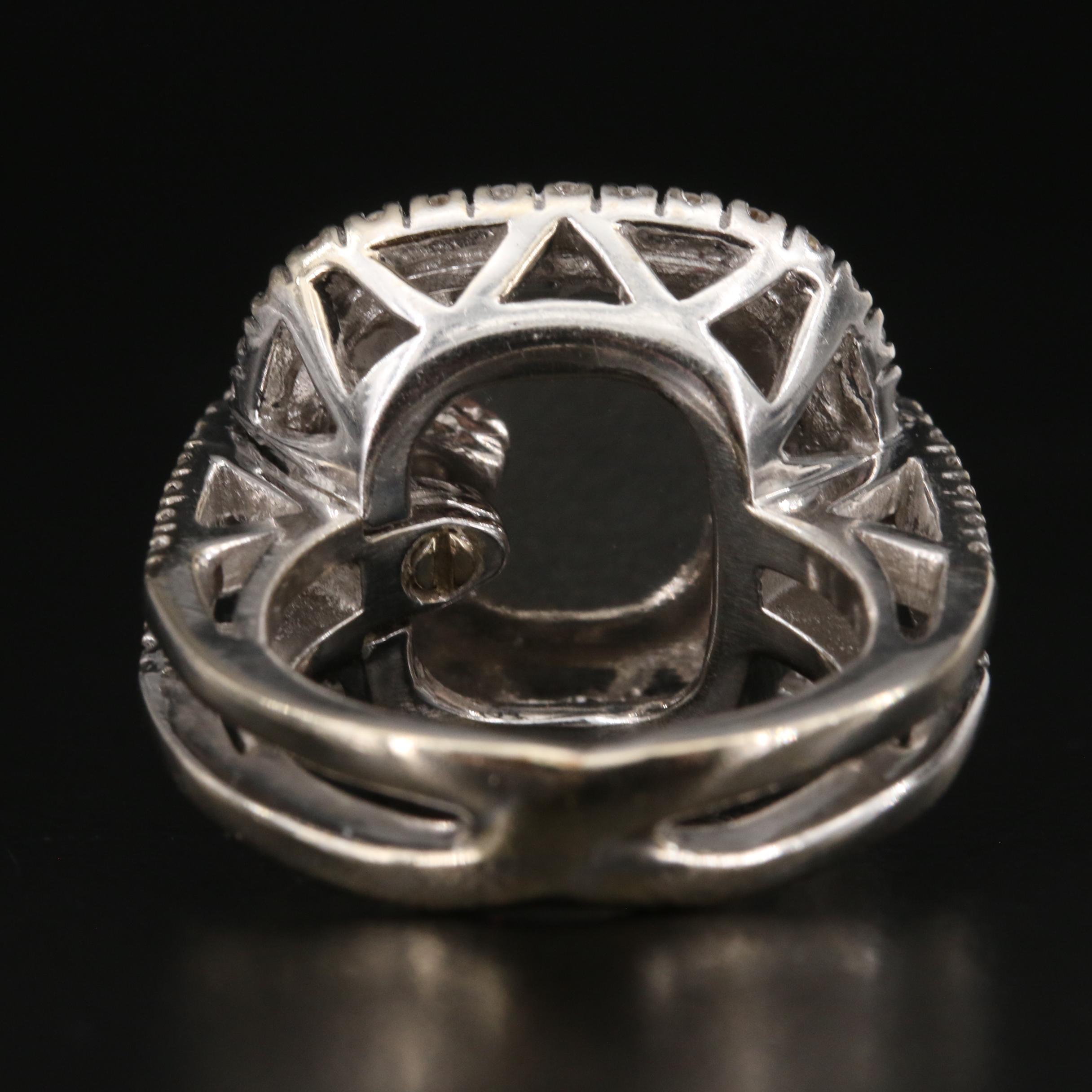 Vintage 18K Coral and Diamond Ring