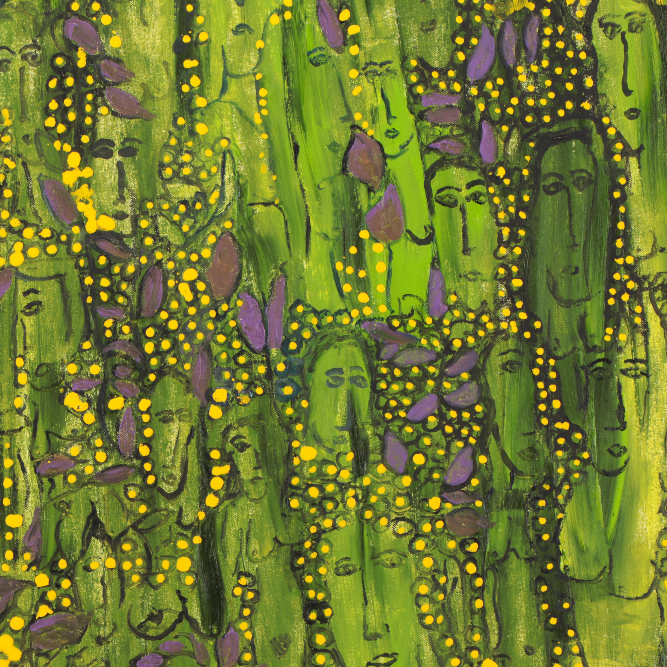 Jeff Harris Abstract Figural Acrylic Painting, 21st Century