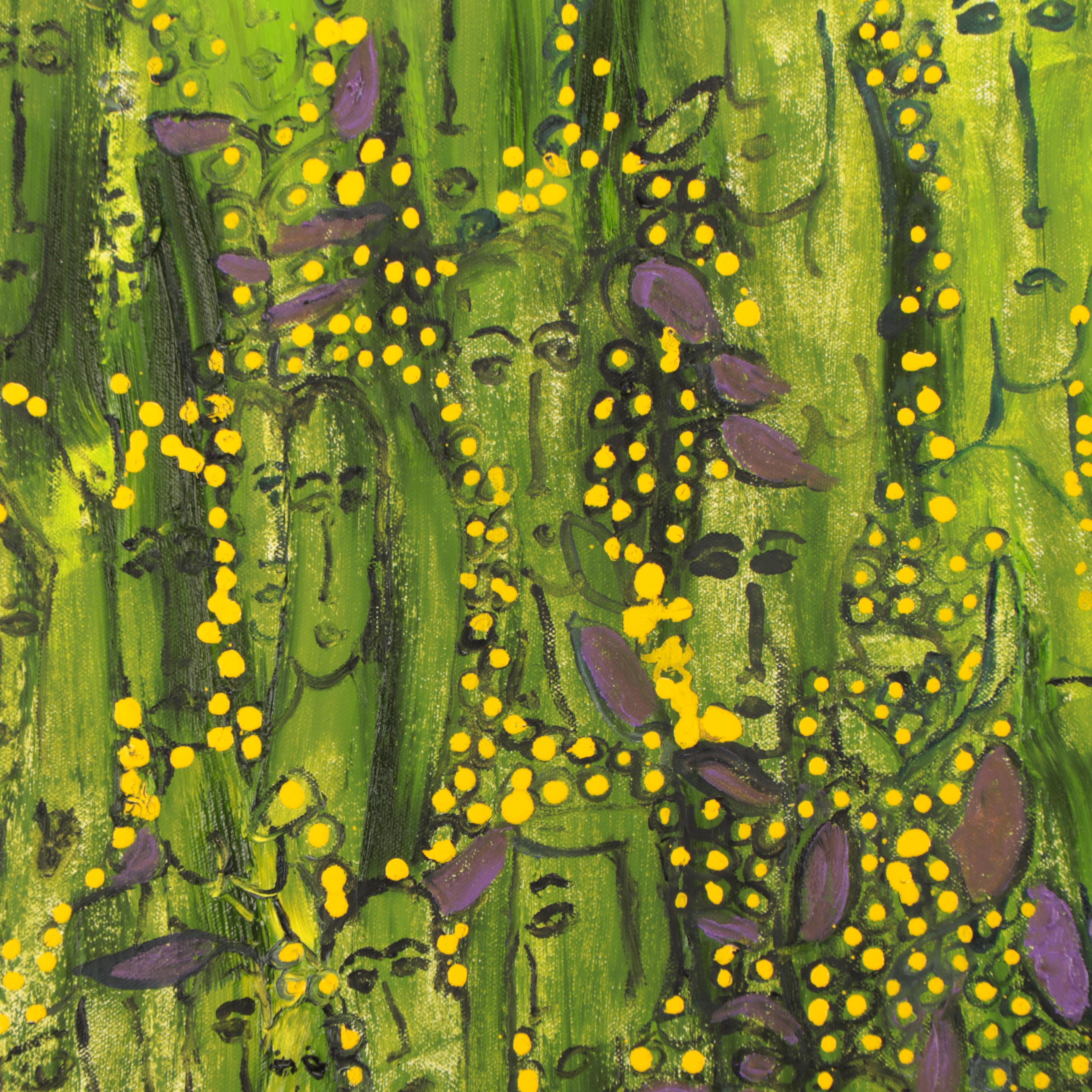 Jeff Harris Abstract Figural Acrylic Painting, 21st Century