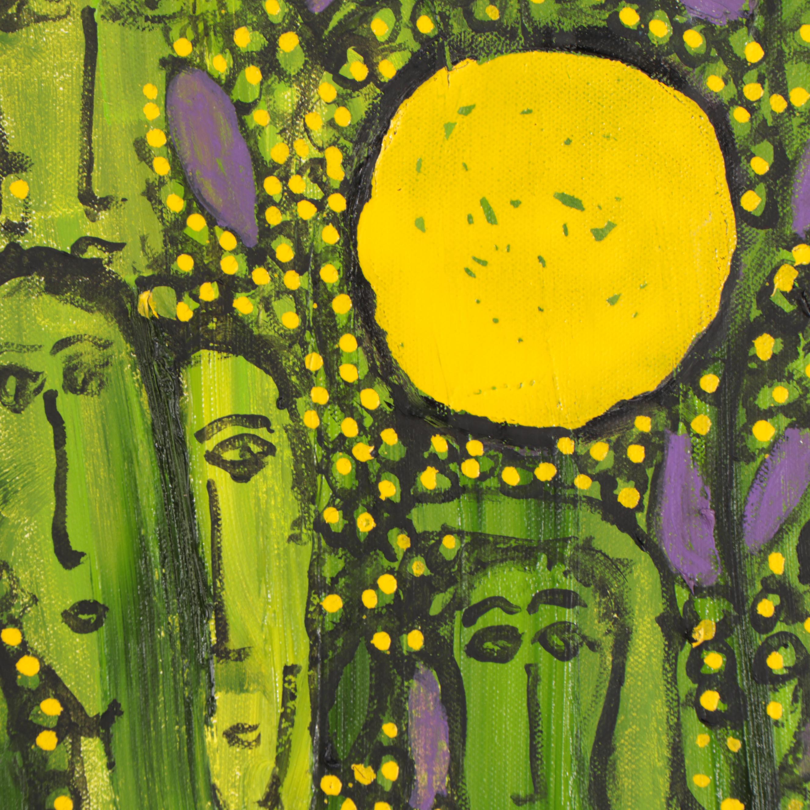 Jeff Harris Abstract Figural Acrylic Painting, 21st Century