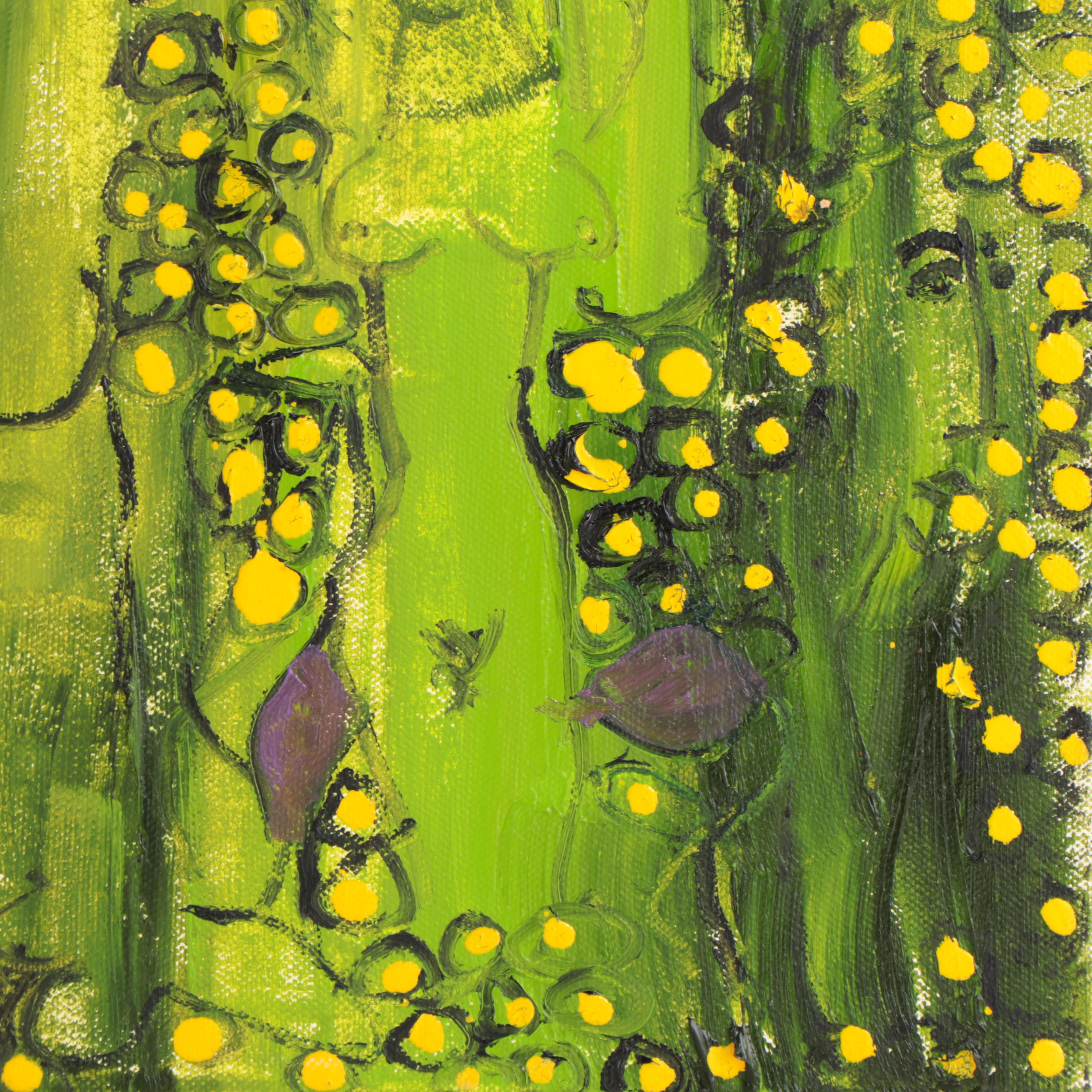 Jeff Harris Abstract Figural Acrylic Painting, 21st Century