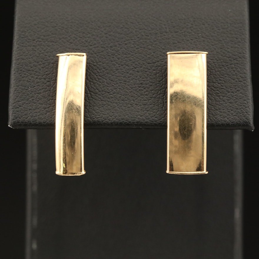 14K Curved Bar Earrings