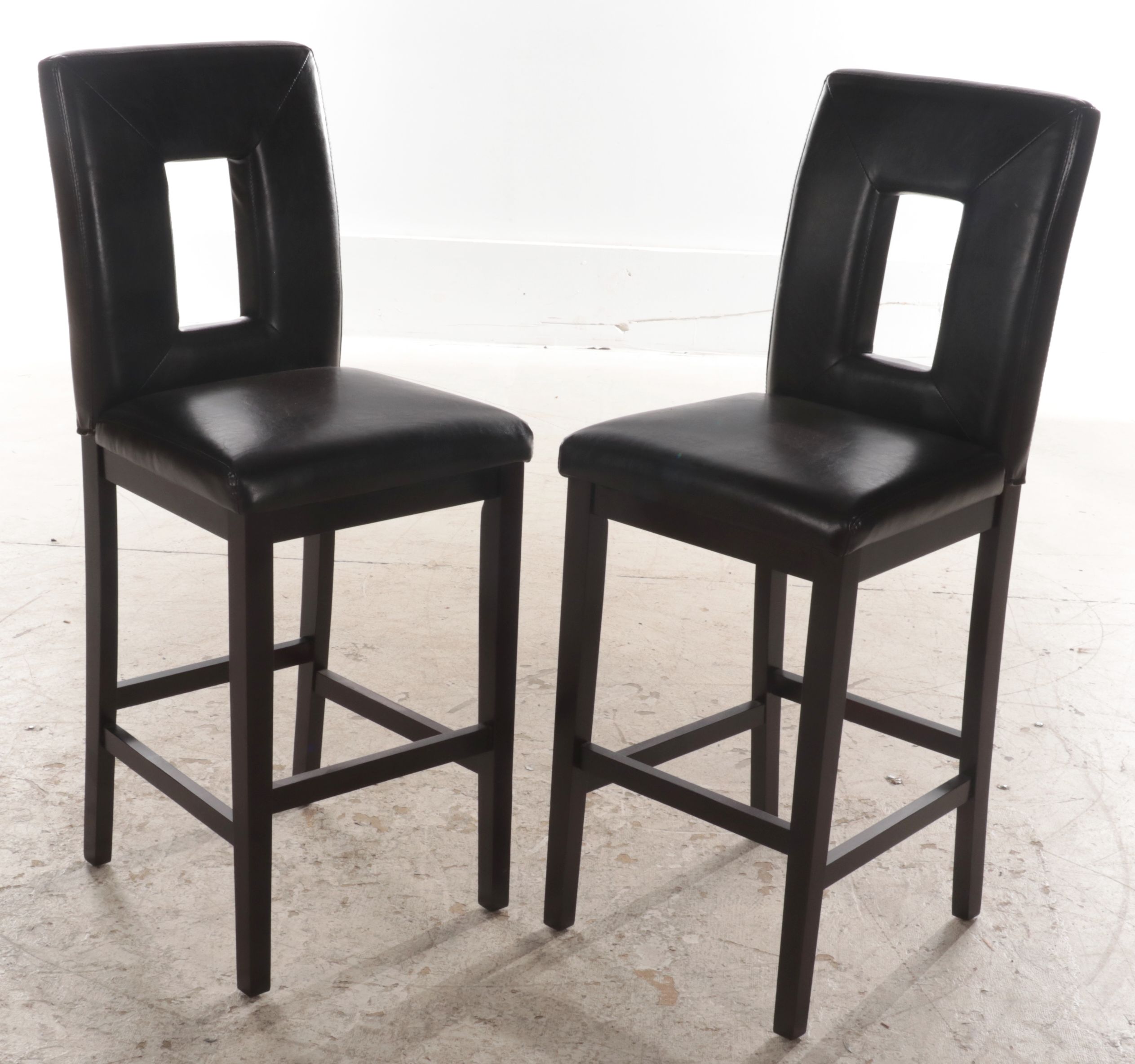 Four Garden Ridge Modernist Style Faux-Leather Bar Stools